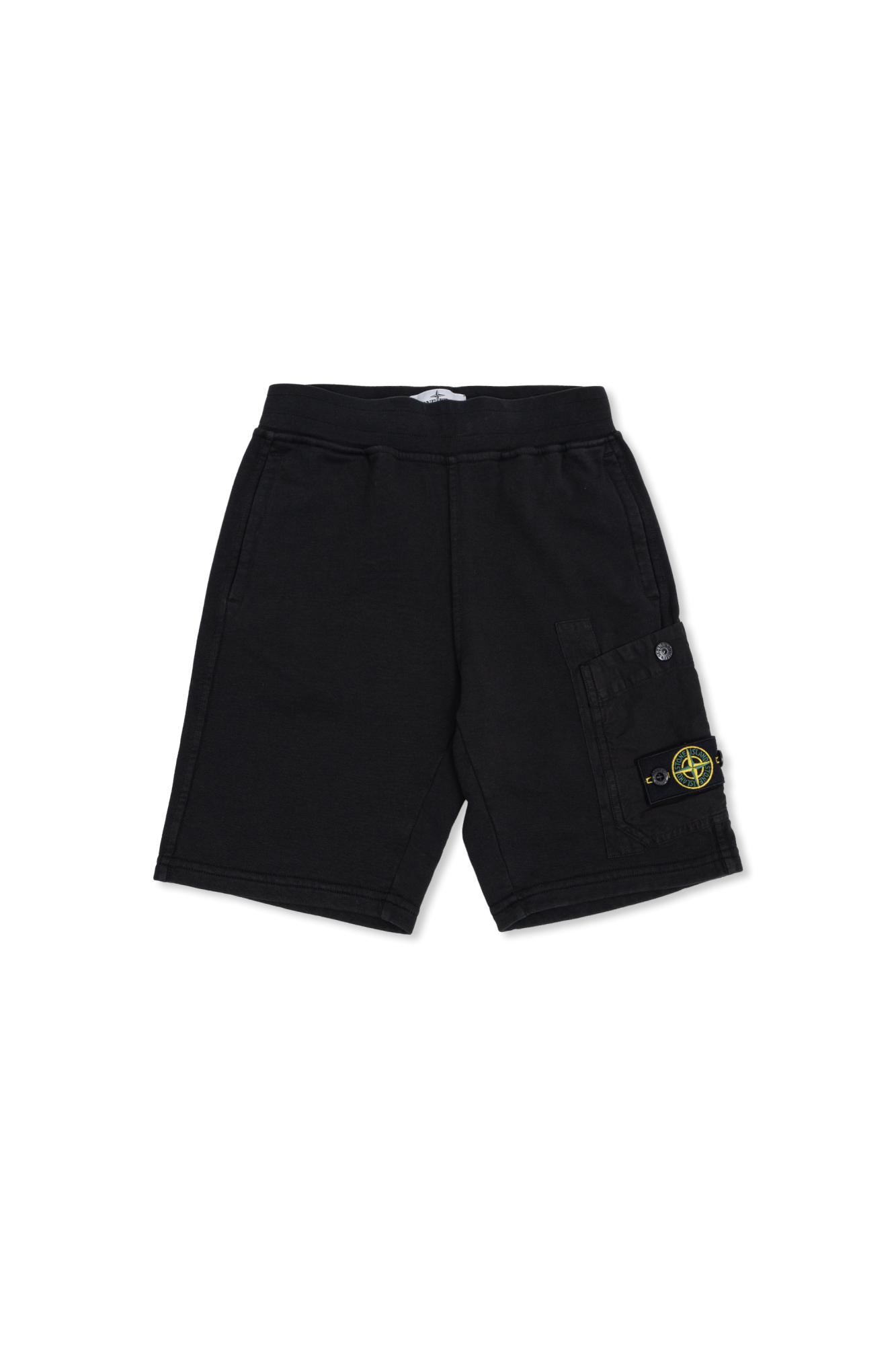 Stone Island Junior Szorty Typu ‘Cargo’ Z Naszywką Logo, Unisex, Czarny