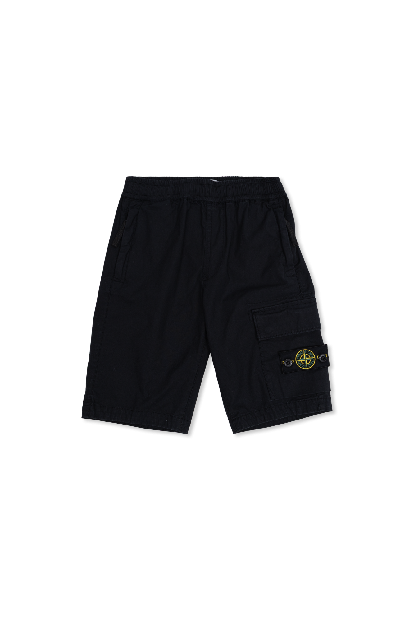 Stone Island Junior Szorty Typu ‘Cargo’ Z Naszywką Logo, Unisex, Czarny