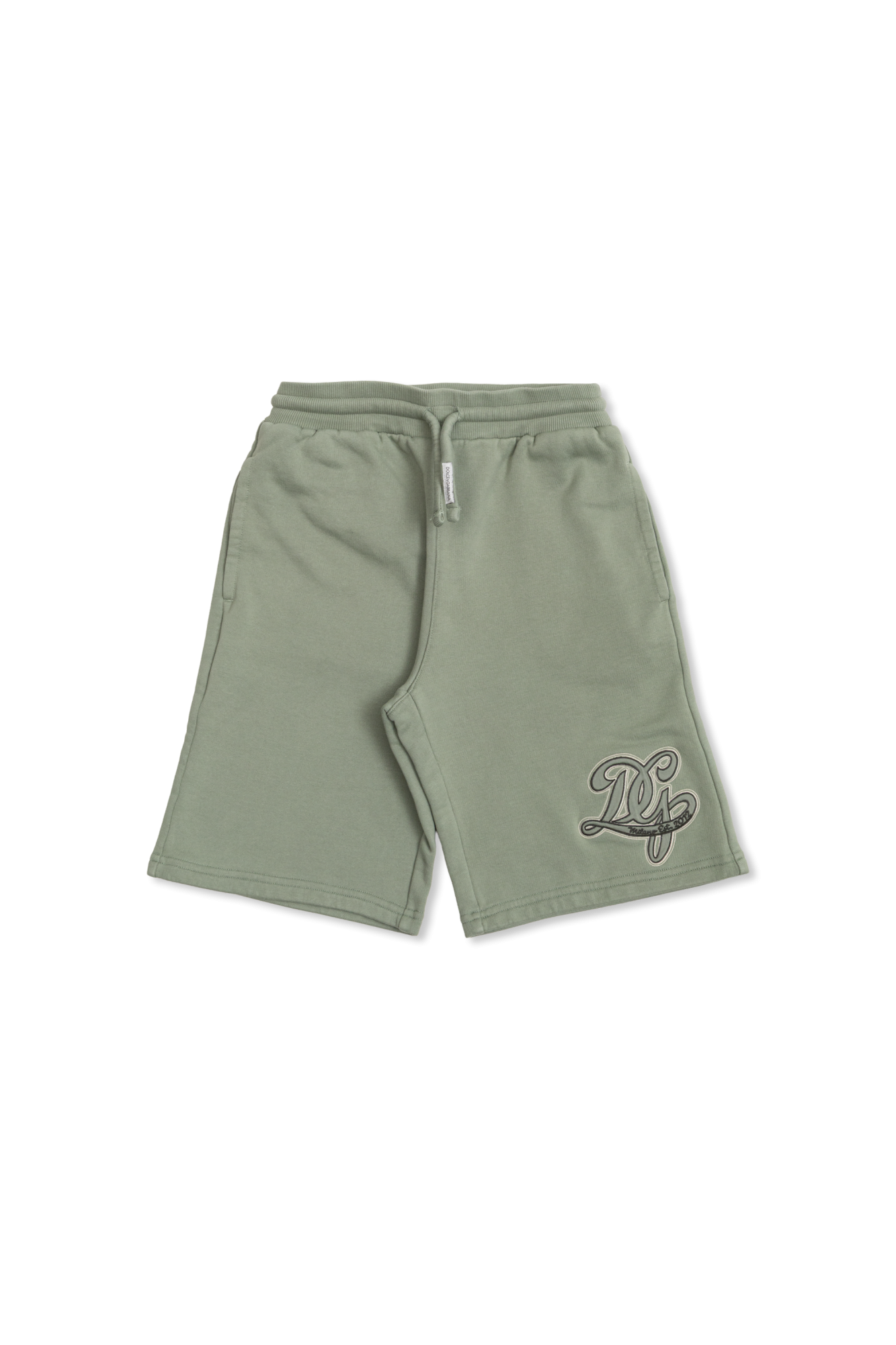 Dolce & Gabbana Kids Szorty Z Naszywką, Unisex, Zielony