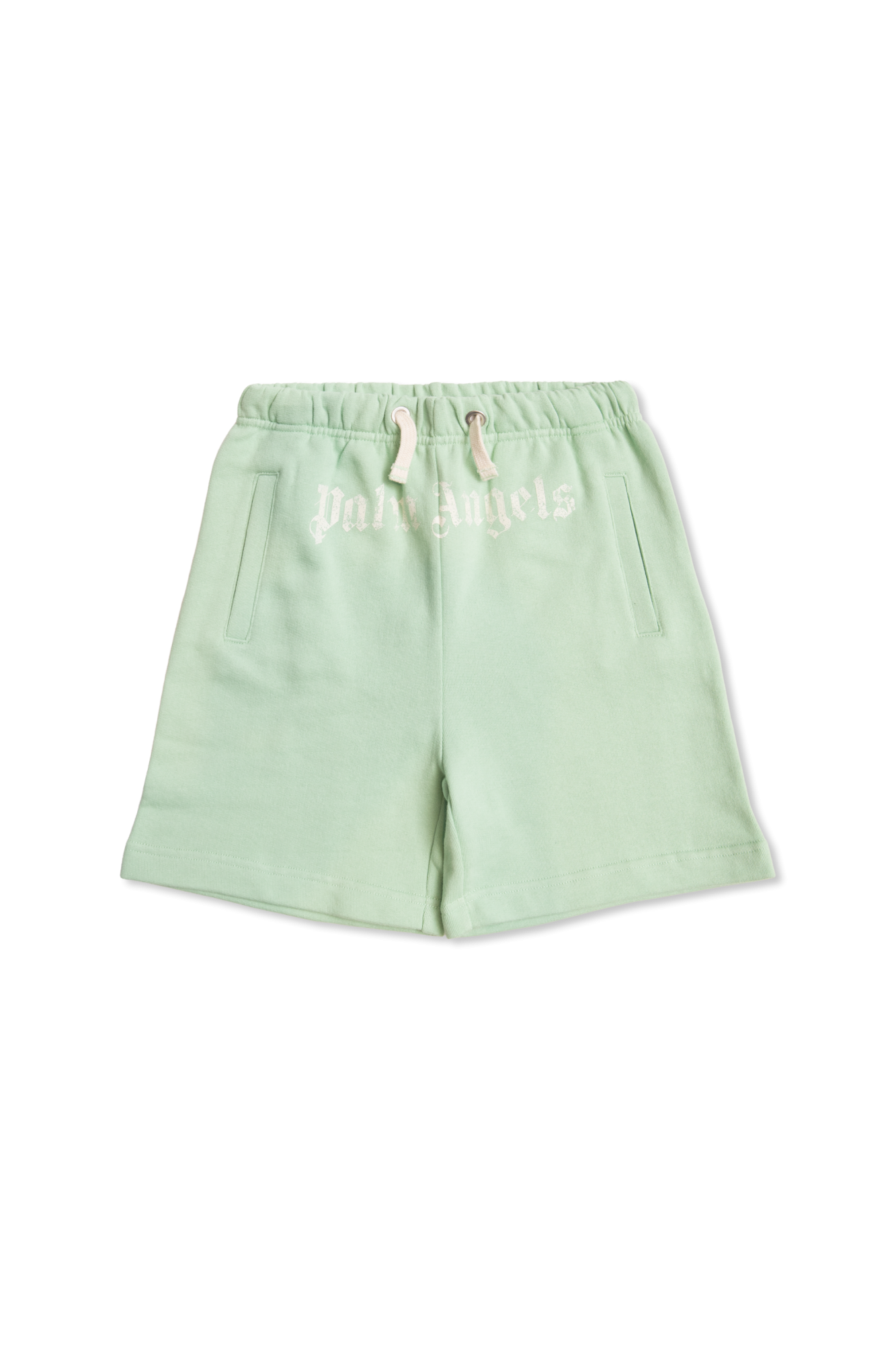 Palm Angels Kids Szorty Z Logo, Unisex, Zielony