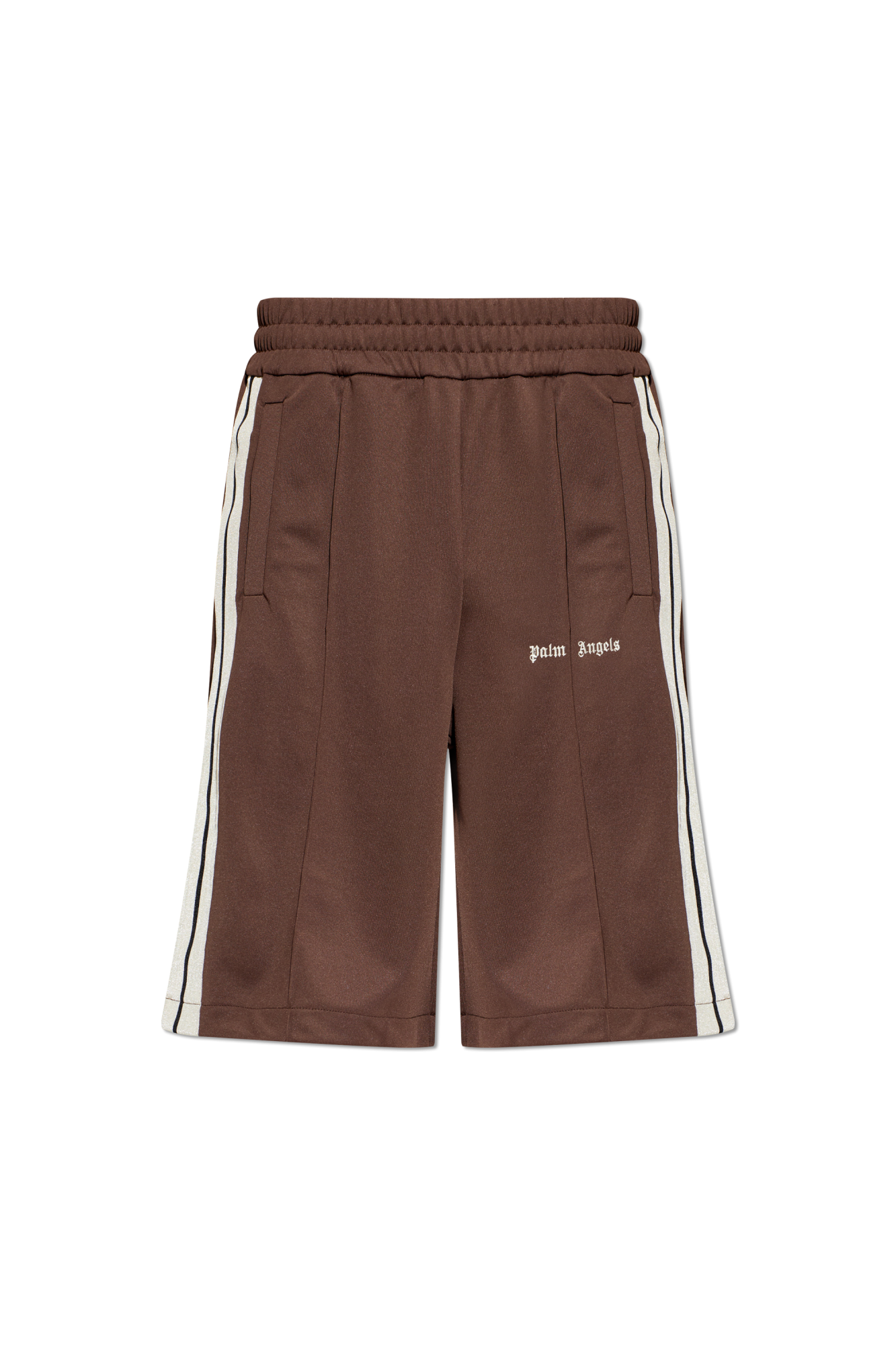 Palm Angels Szorty Z Logo, Mężczyźni, Brązowy