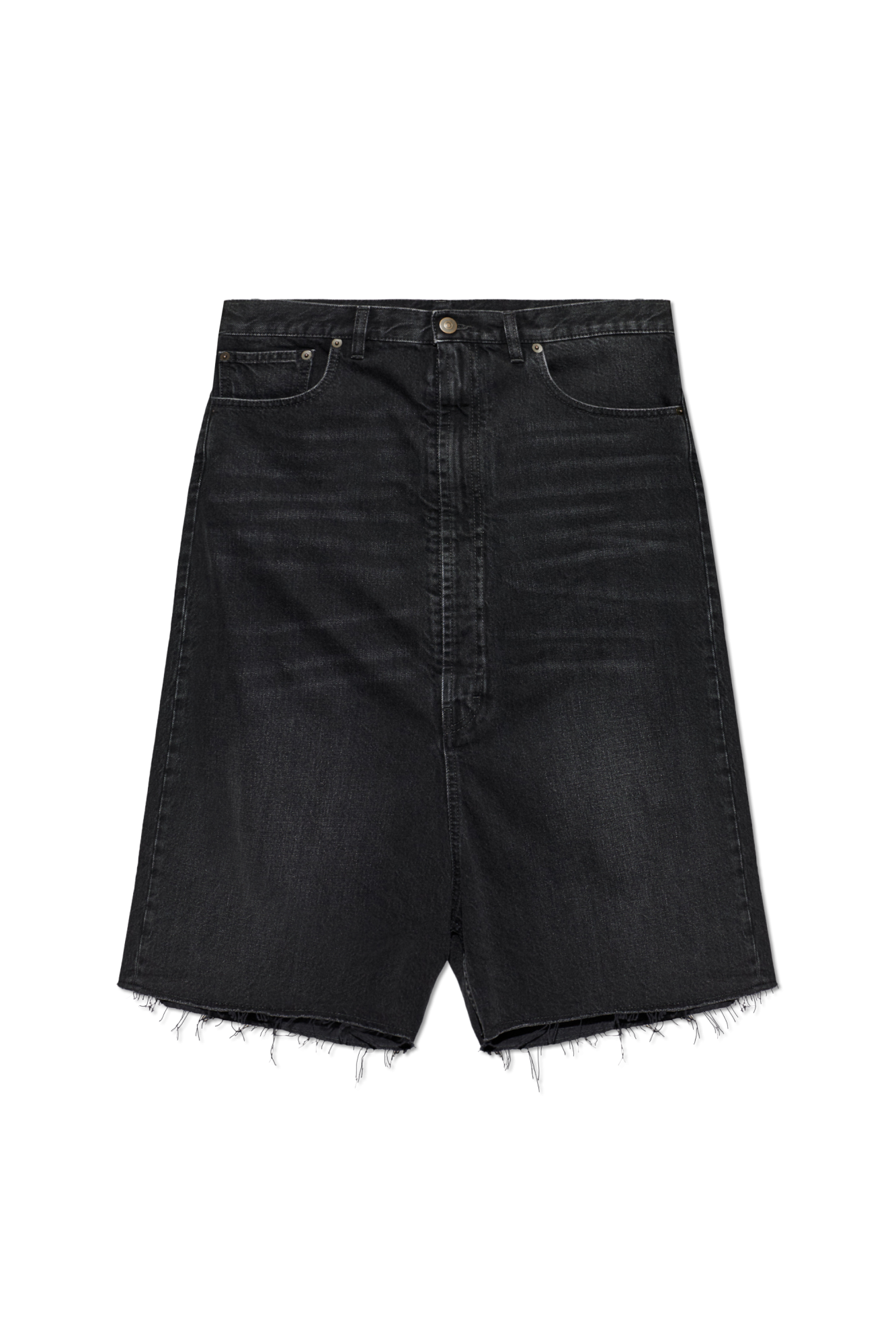 Maison Margiela Jeansowe Szorty Z Efektem `vintage`, Mężczyźni, Czarny