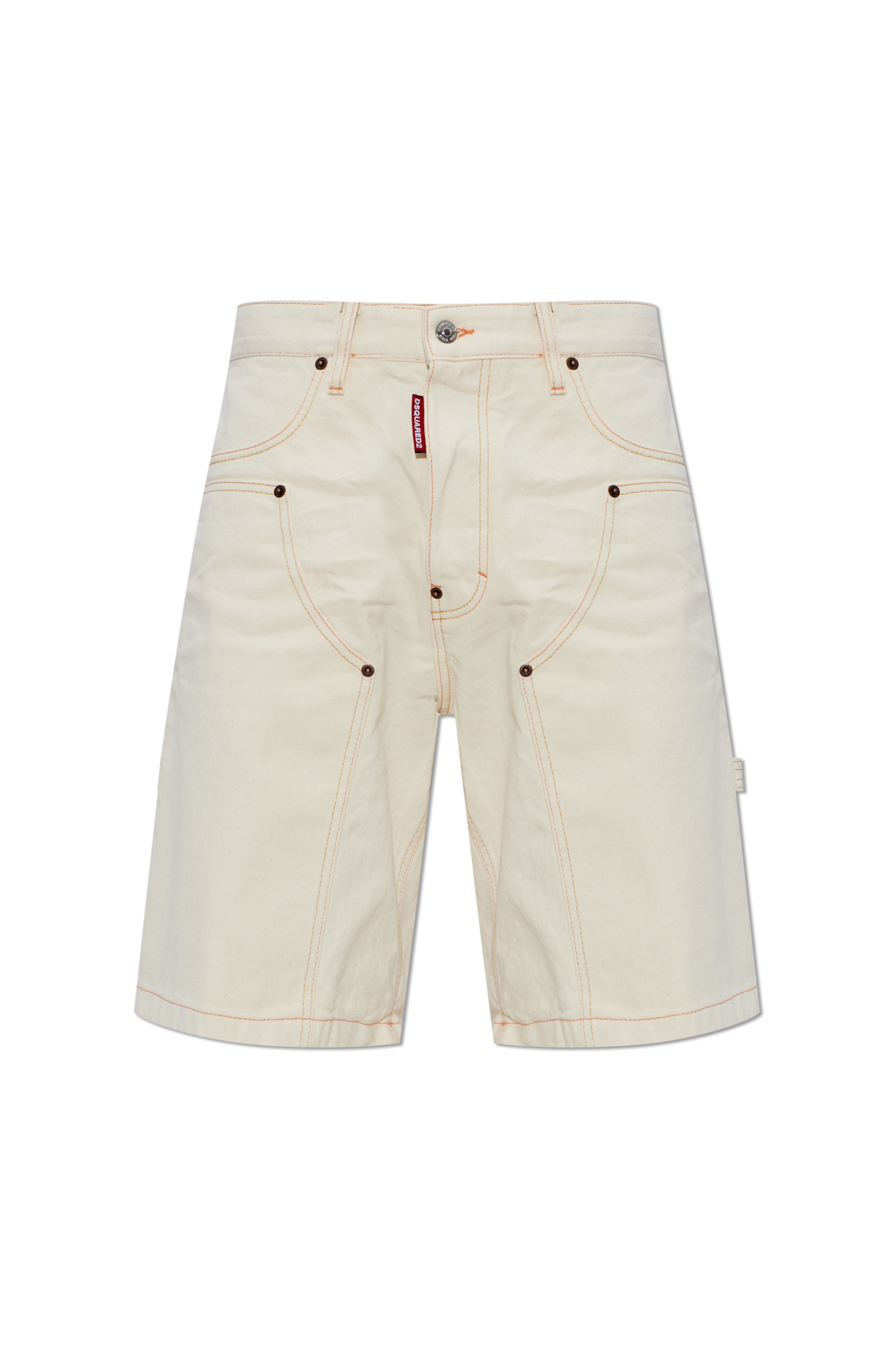 Dsquared2 Jeansowe Szorty Typu ‘Cargo’, Mężczyźni, Kremowy