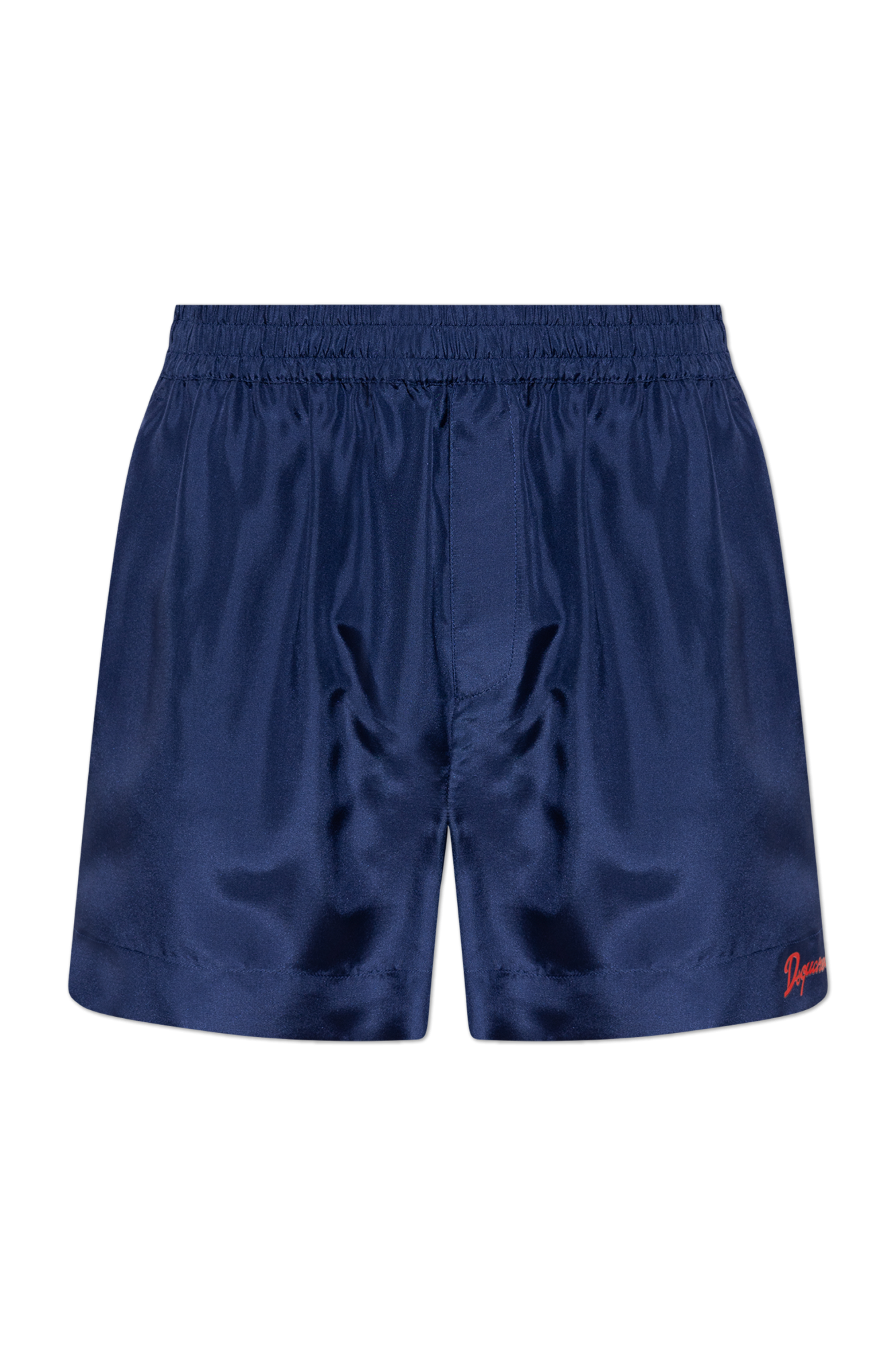 Dsquared2 Jedwabne Szorty Z Logo, Mężczyźni, Granatowy