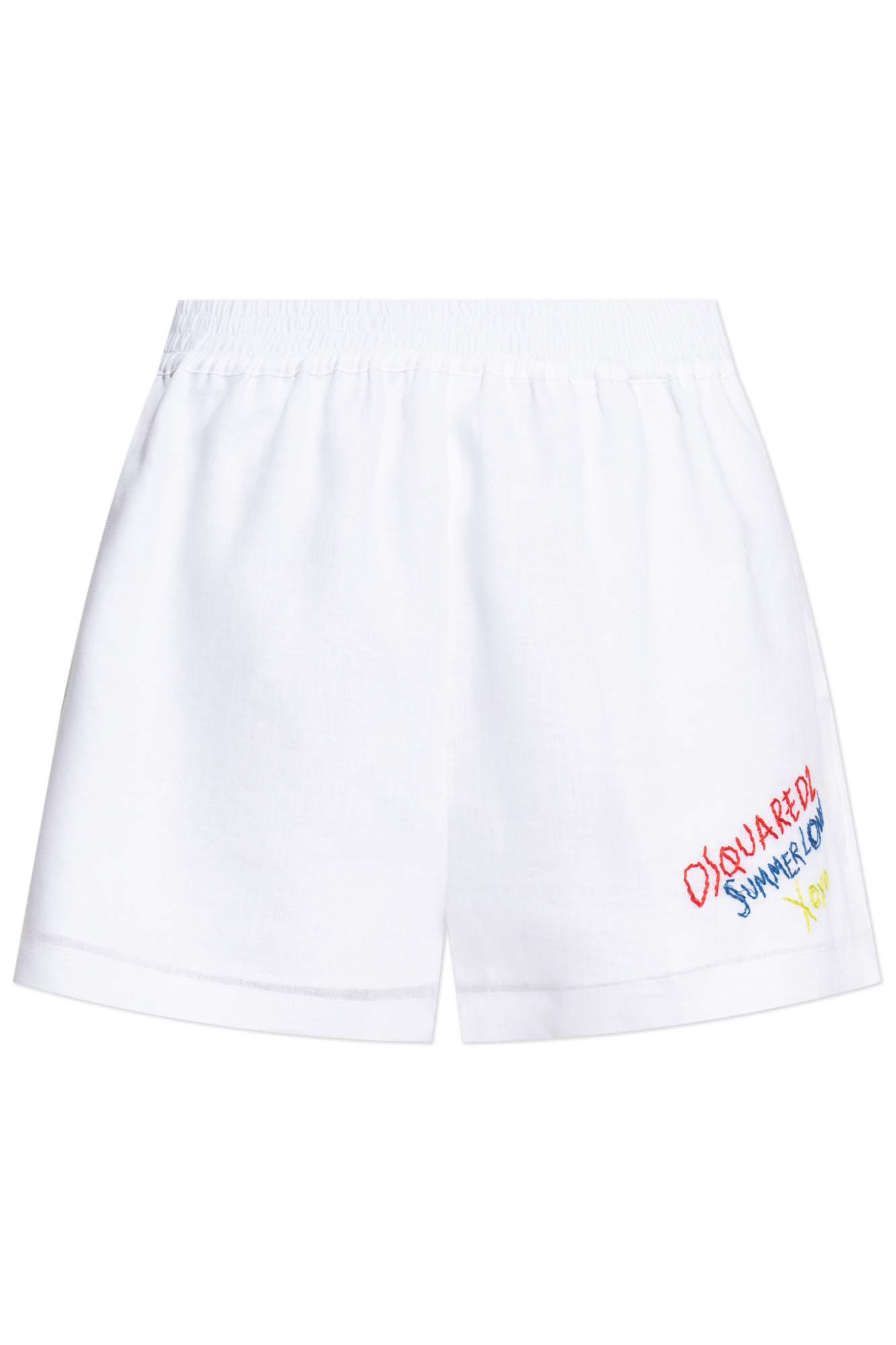 Dsquared2 Lniane Szorty Kapsuła `Summer Lovers`, Kobiety, Biały