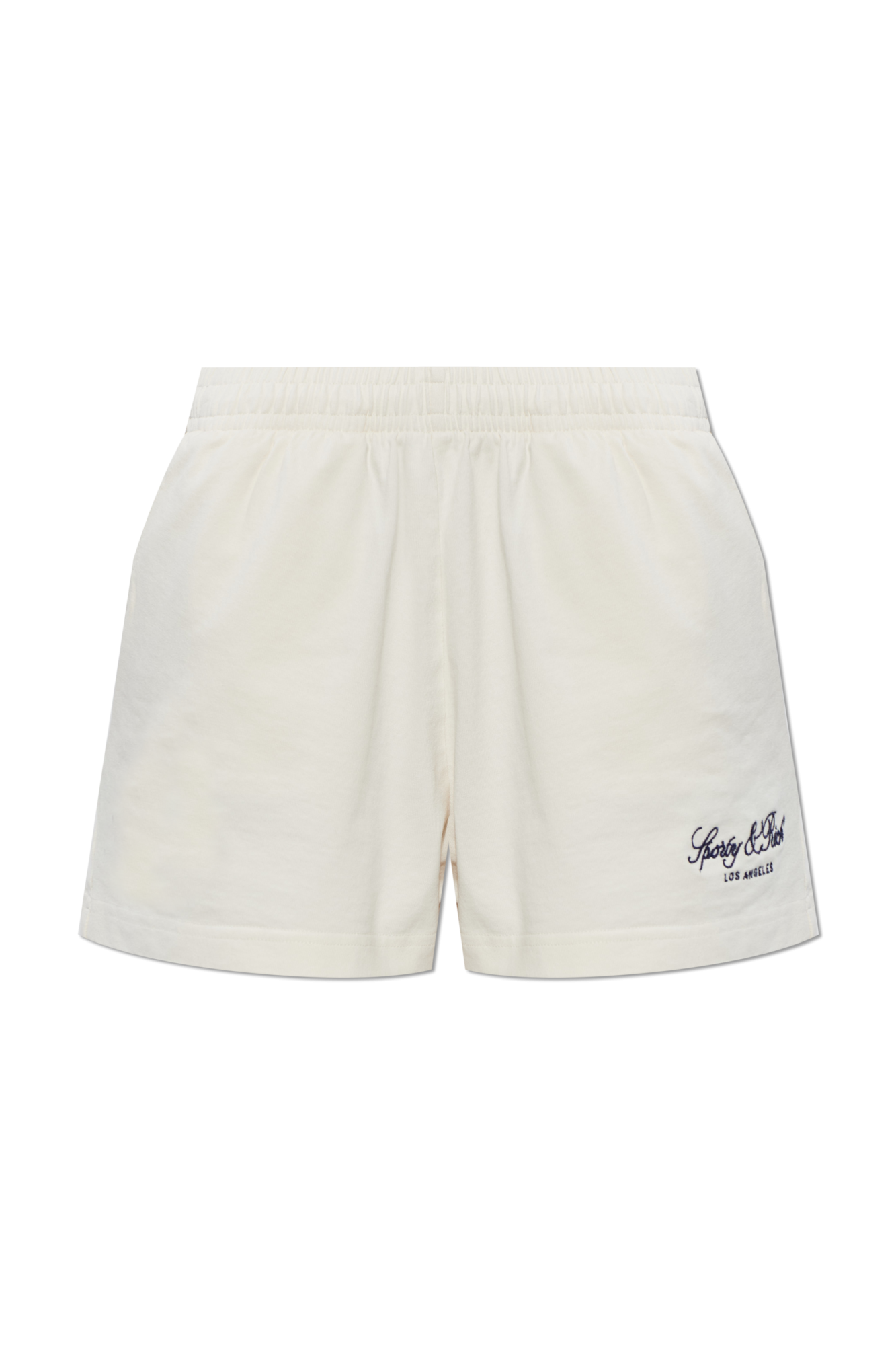 Sporty & Rich Szorty Dresowe Z Wyszytym Logo, Kobiety, Kremowy
