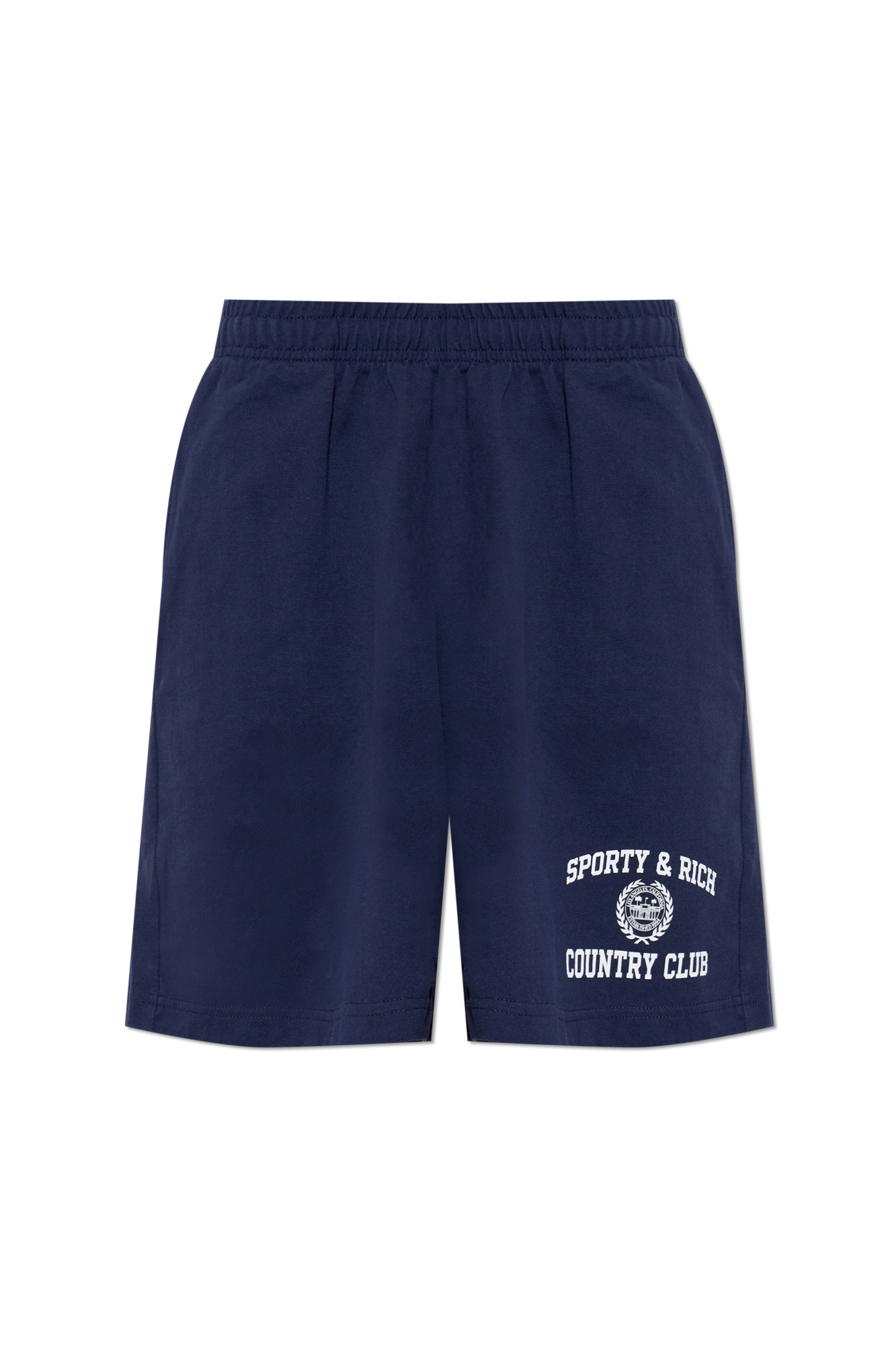 Sporty & Rich Szorty Dresowe Z Nadrukiem, Unisex, Granatowy
