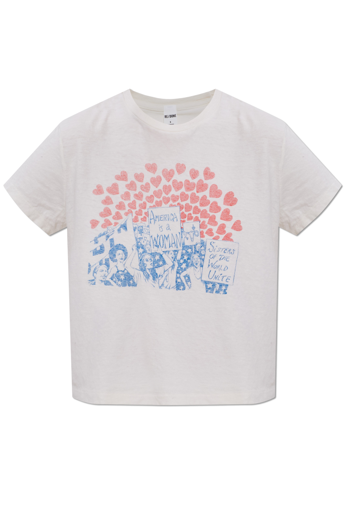 RE/DONE T-shirt Z Nadrukiem, Kobiety, Biały