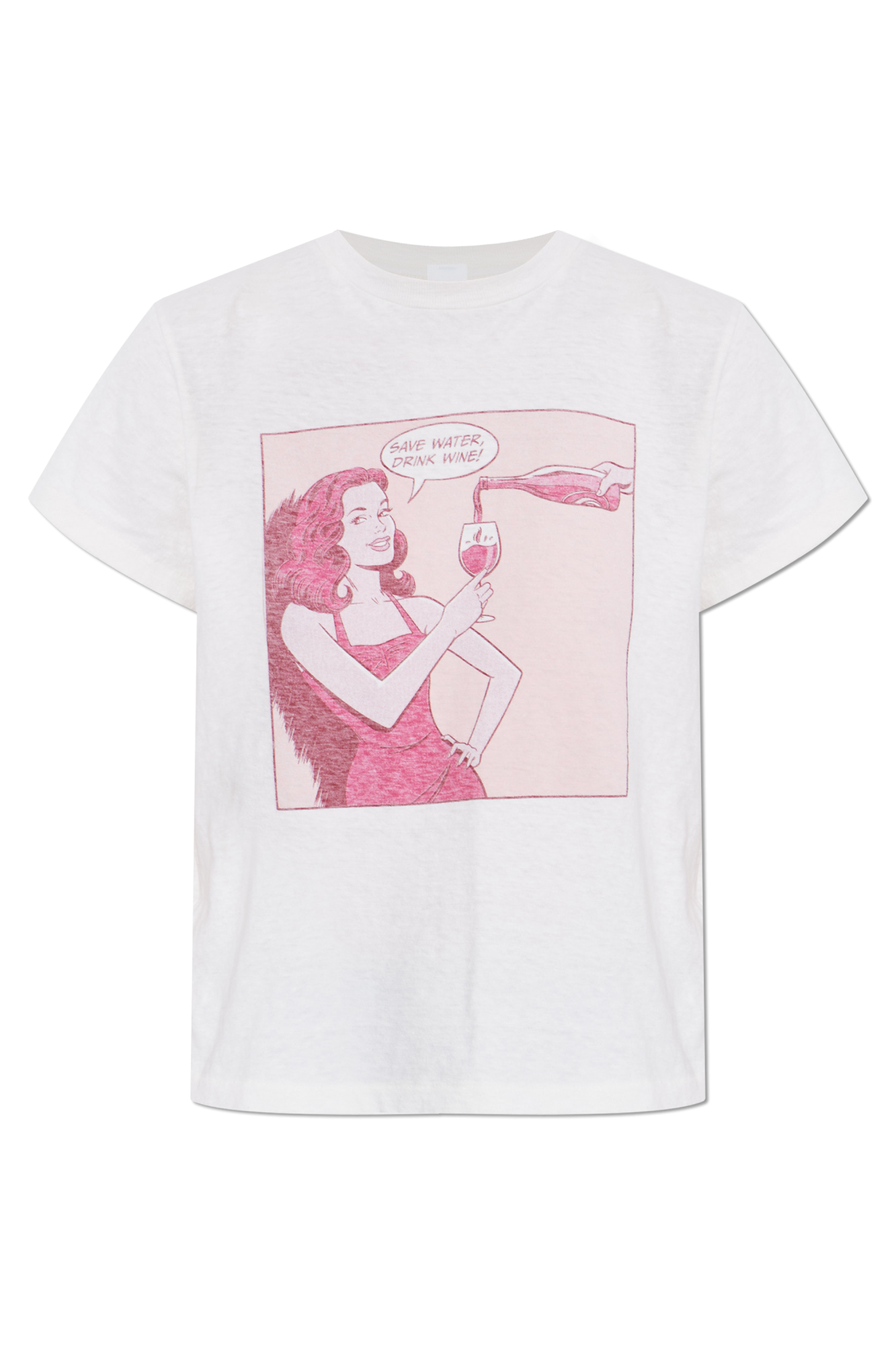 RE/DONE T-shirt Z Nadrukiem, Kobiety, Biały