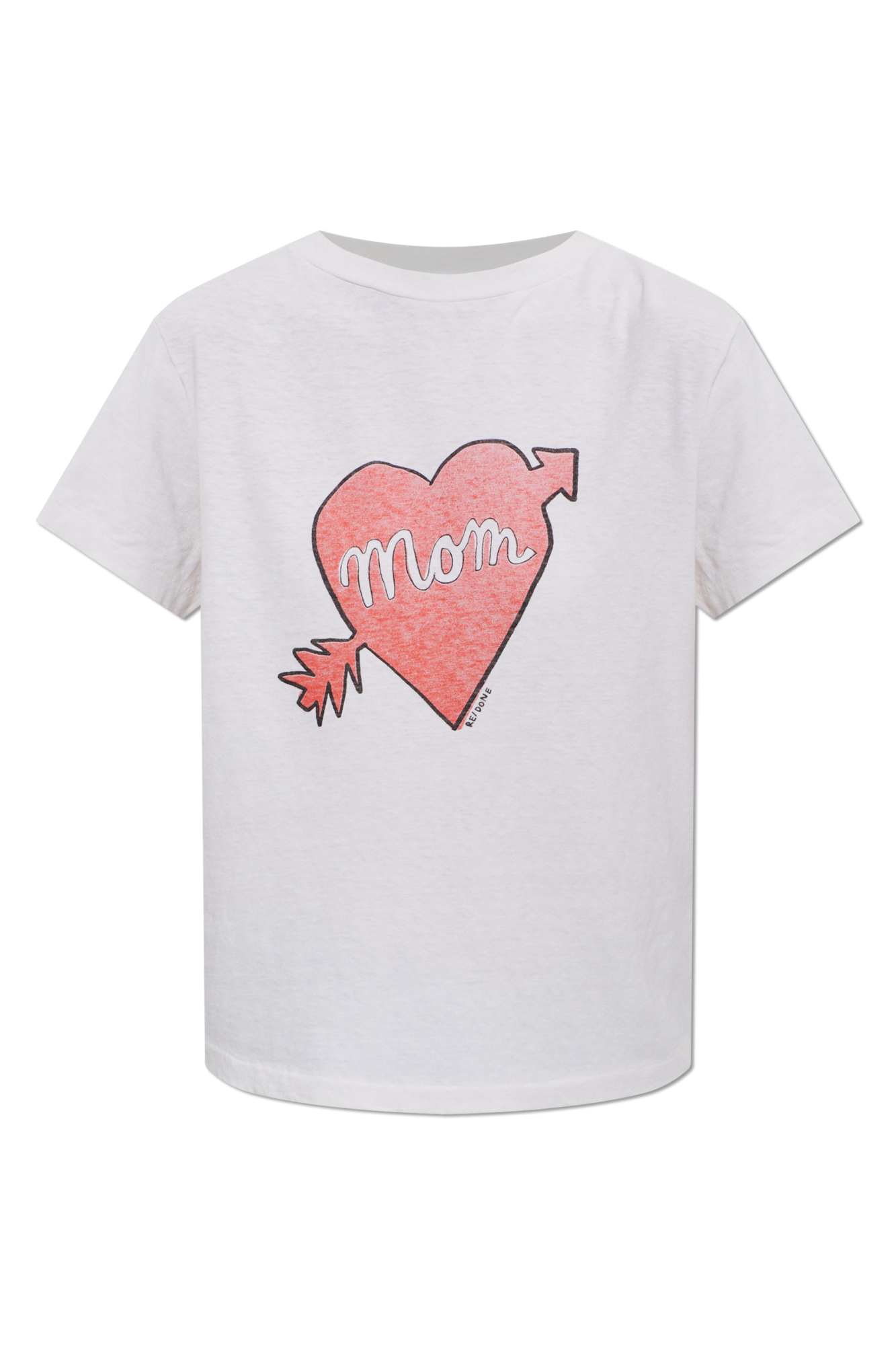 RE/DONE T-shirt Z Nadrukiem, Kobiety, Kremowy