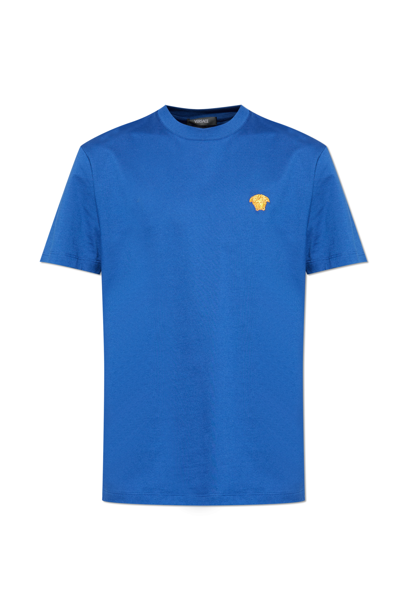 Versace T-shirt Z Naszywką, Mężczyźni, Niebieski