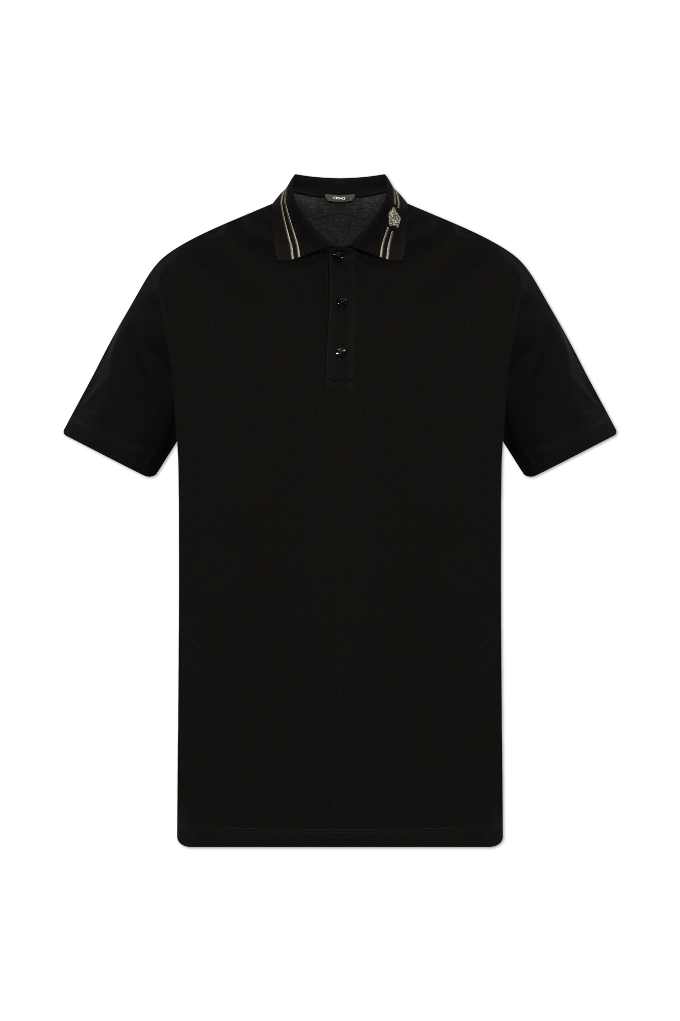 Versace Bawełniane Polo, Mężczyźni, Czarny