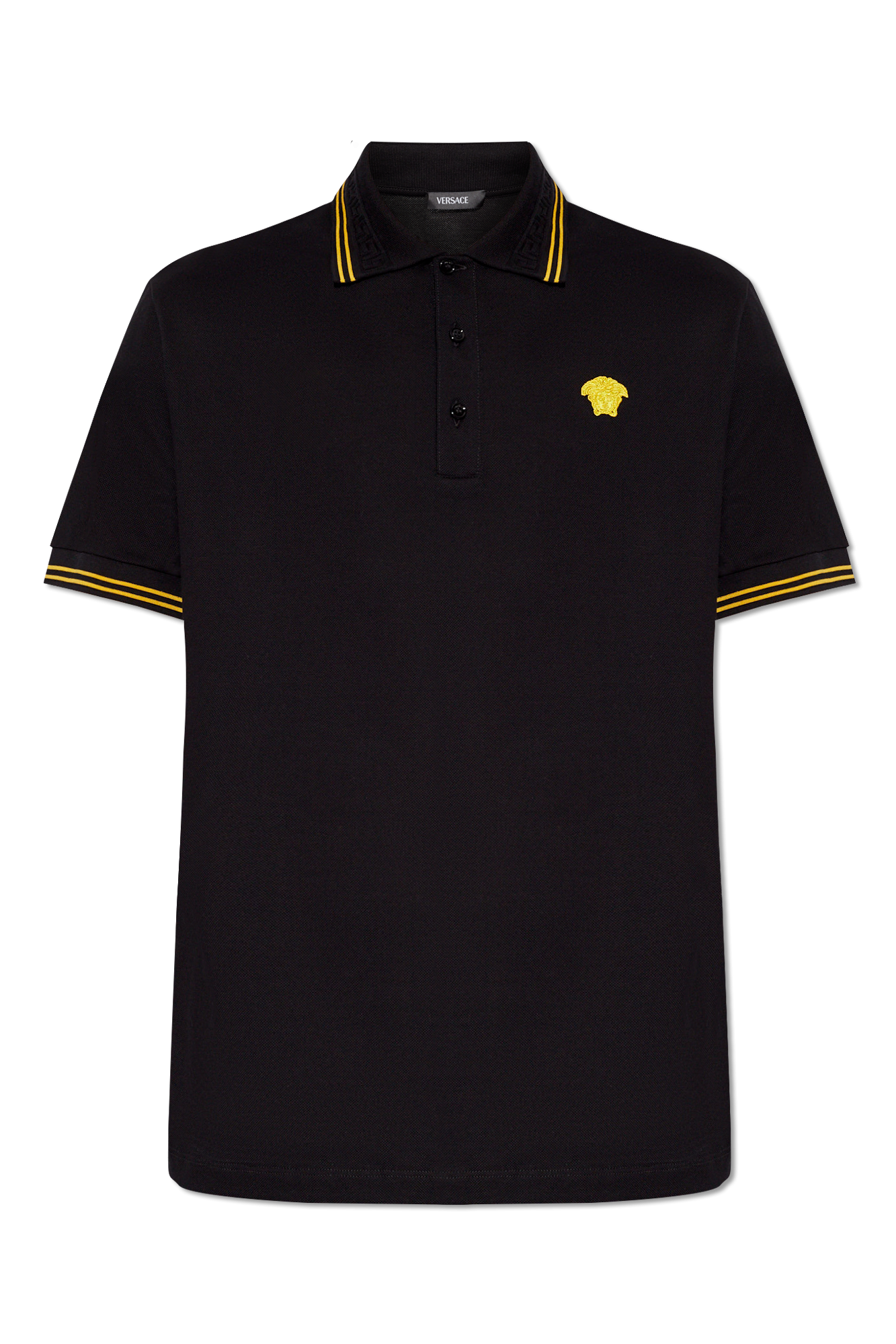 Versace Polo Z Głową Meduzy, Mężczyźni, Czarny