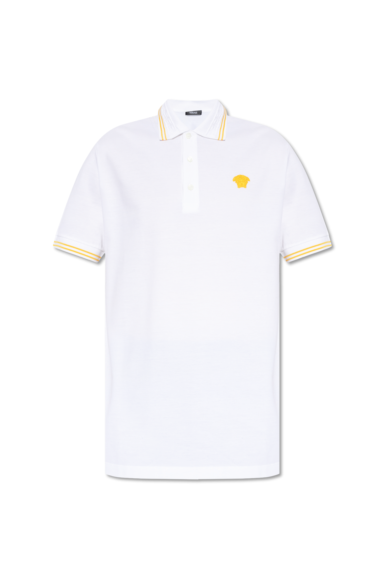 Versace Polo Z Głową Meduzy, Mężczyźni, Biały
