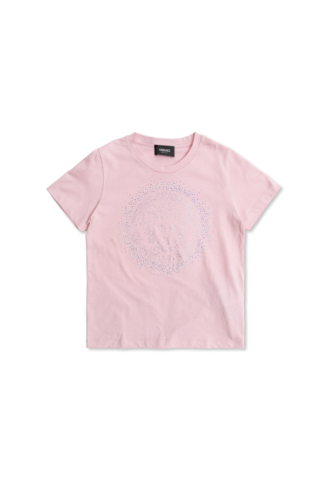 Versace Kids T-shirt Z Połyskującymi Aplikacjami, Unisex, Różowy