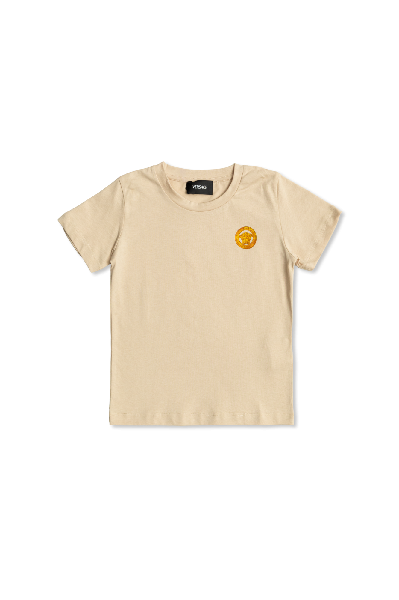 Versace Kids T-shirt Z Nadrukowanym Logo, Unisex, Beżowy