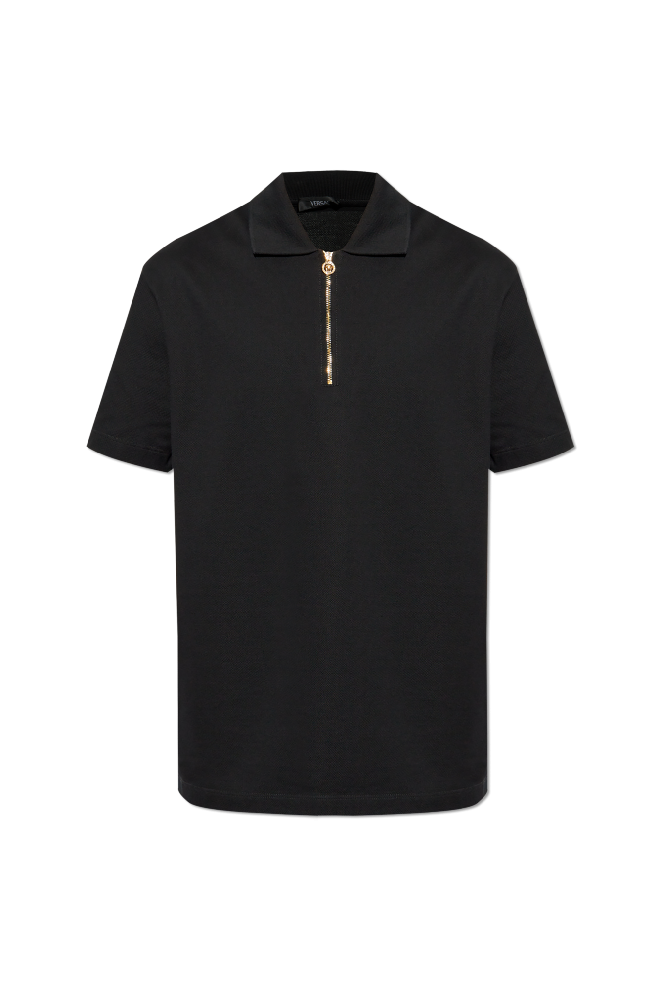 Versace Bawełniane Polo, Mężczyźni, Czarny