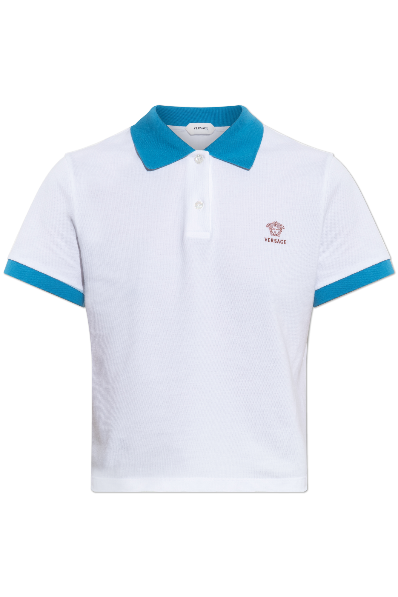 Versace Polo Z Wyszytym Logo, Kobiety, Biały