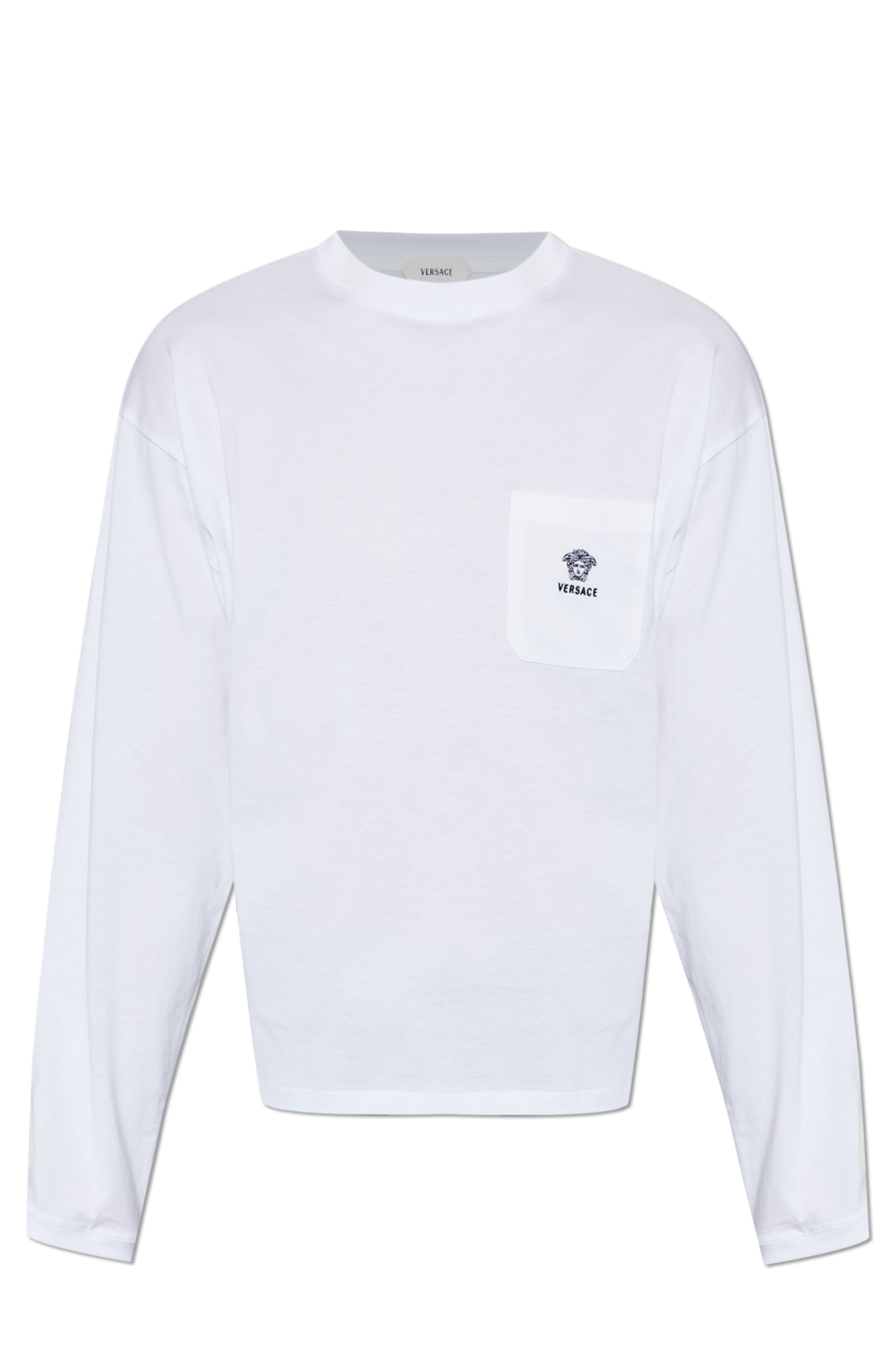 Versace T-shirt Z Długimi Rękawami, Mężczyźni, Biały