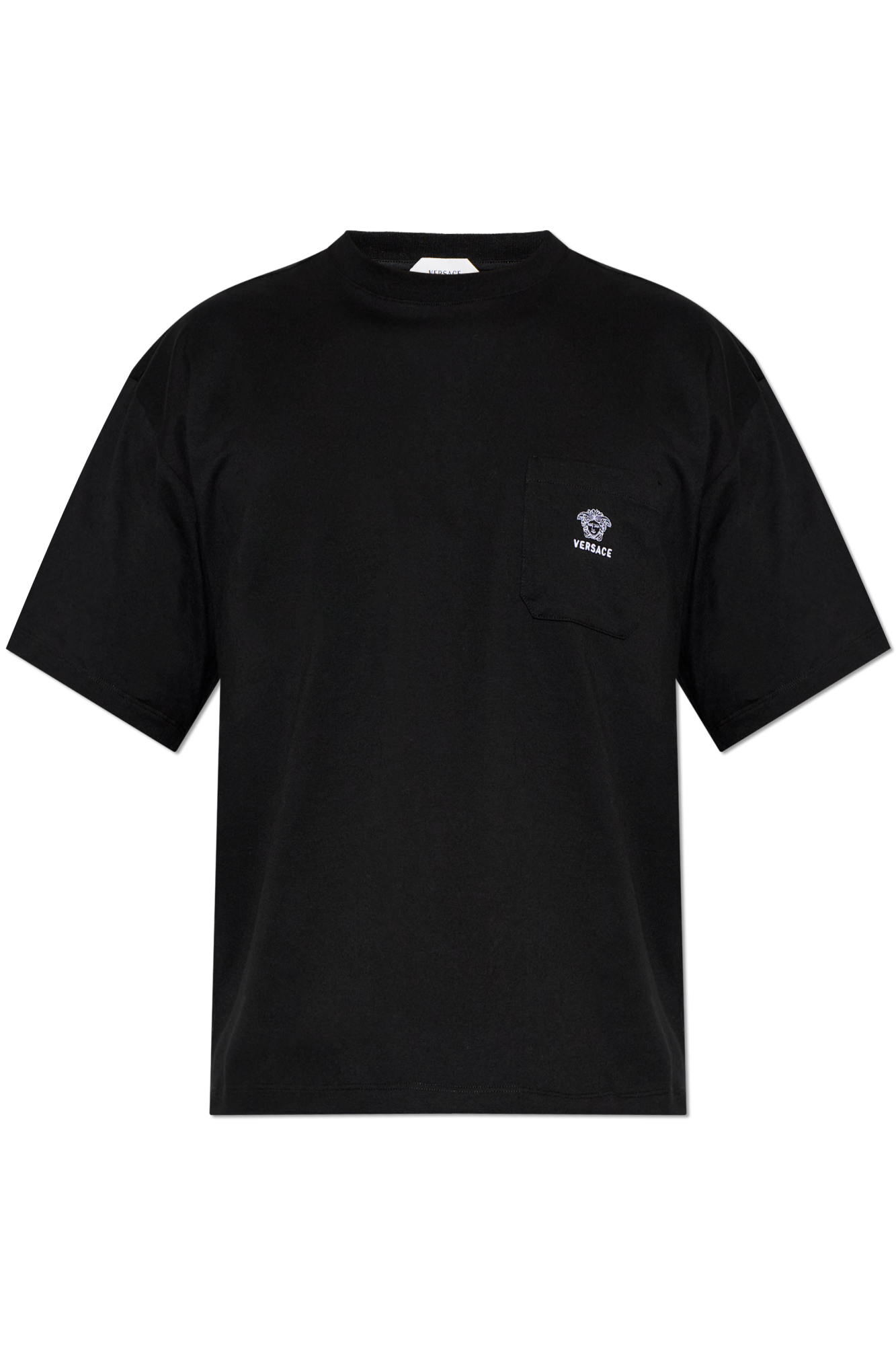 Versace T-shirt Z Kieszenią, Mężczyźni, Czarny