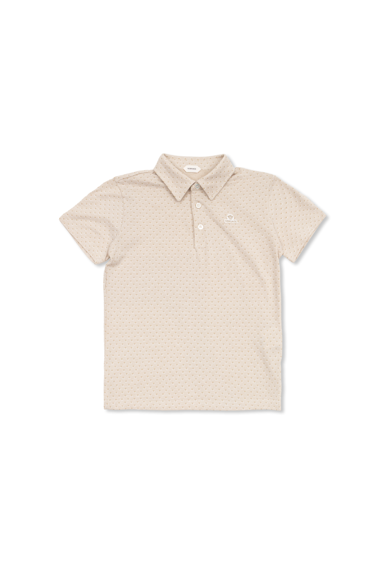 Versace Kids Polo Z Logo, Unisex, Kremowy