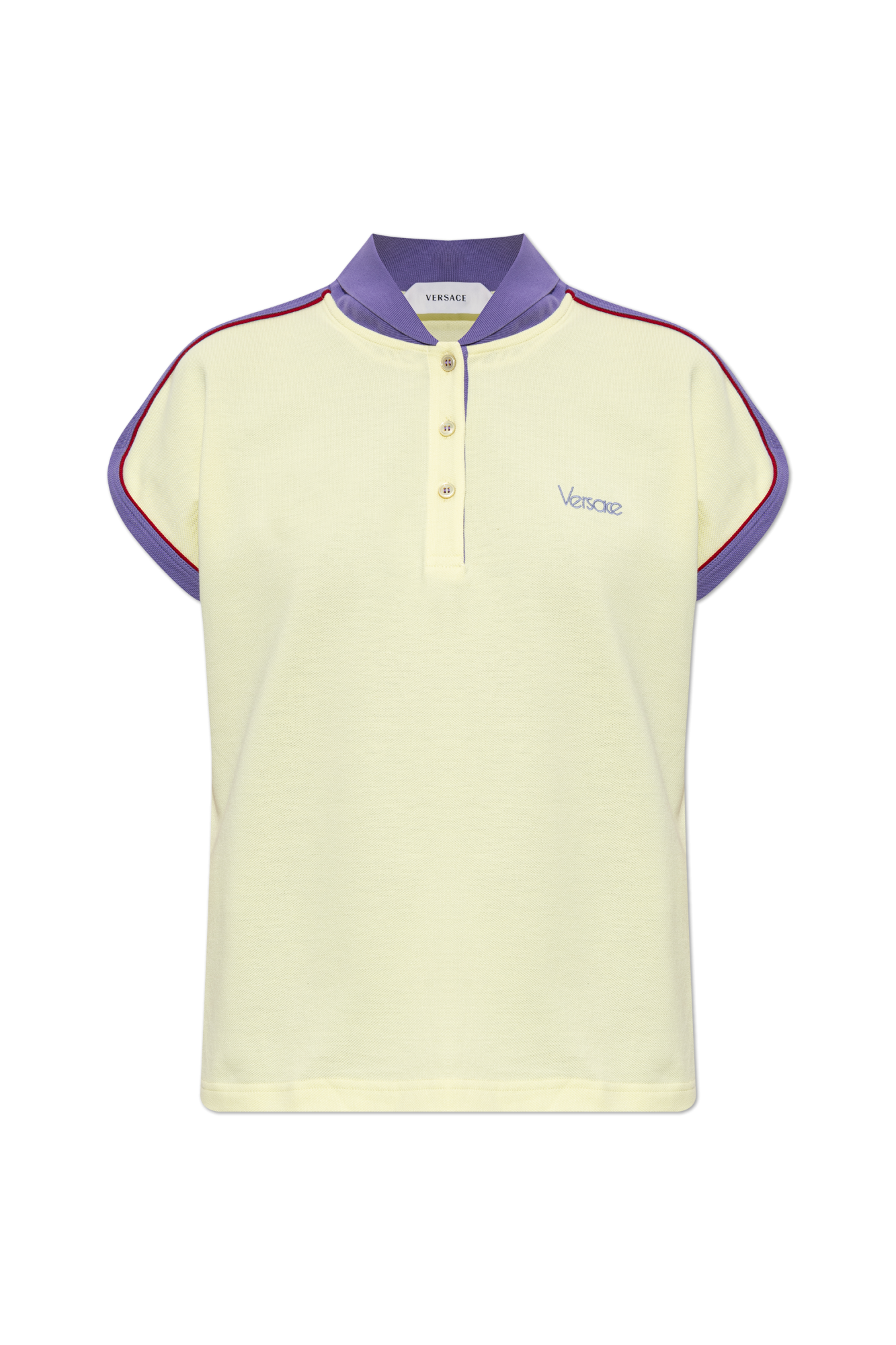 Versace Polo Z Wyszytym Logo, Kobiety, żółty