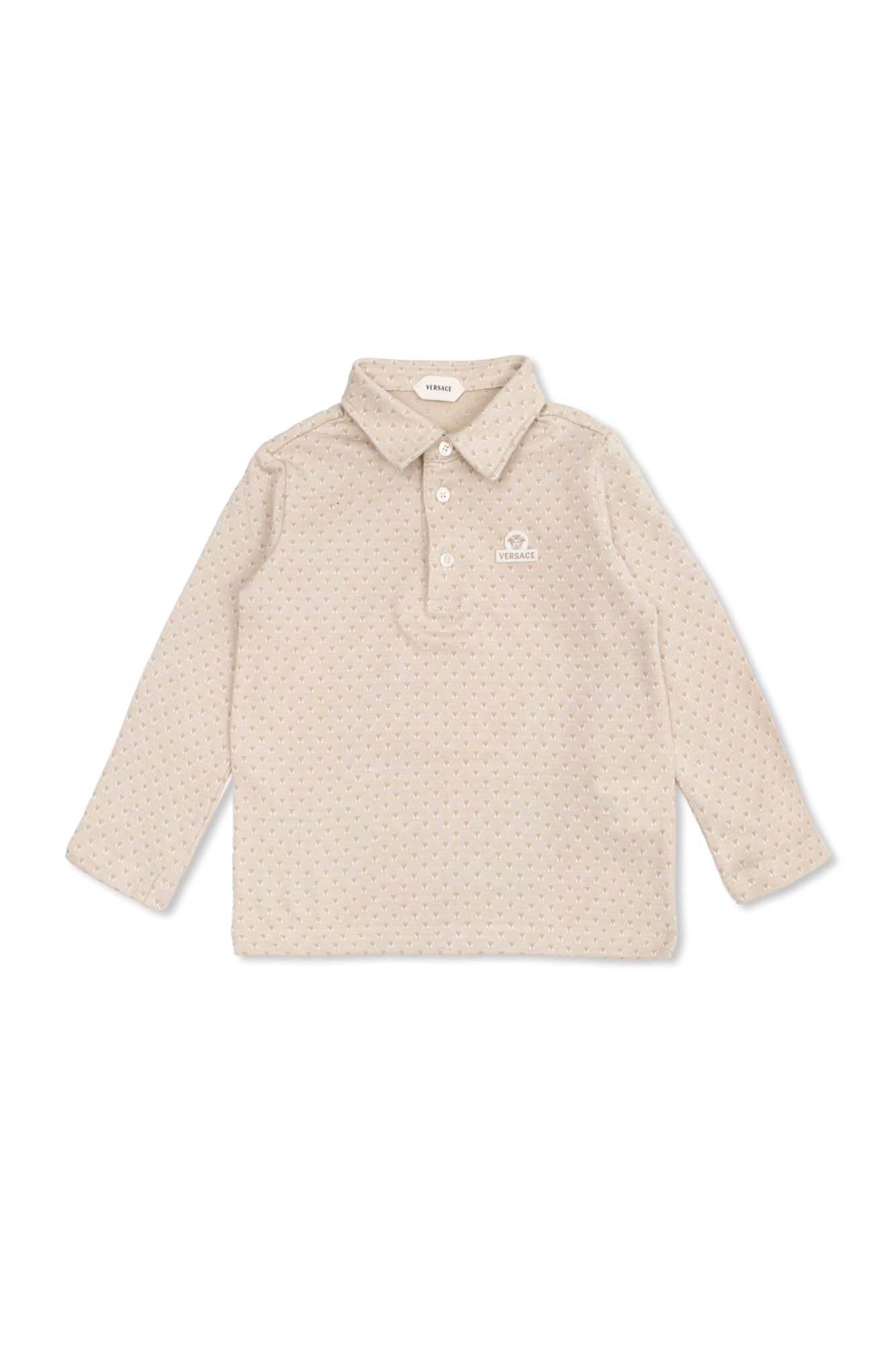 Versace Kids Polo Z Logo, Unisex, Beżowy