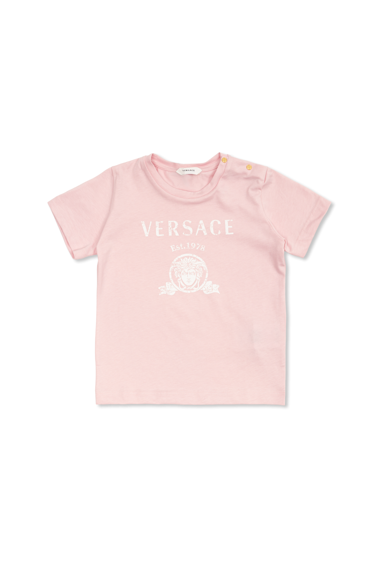 Versace Kids T-shirt Z Logo, Unisex, Różowy