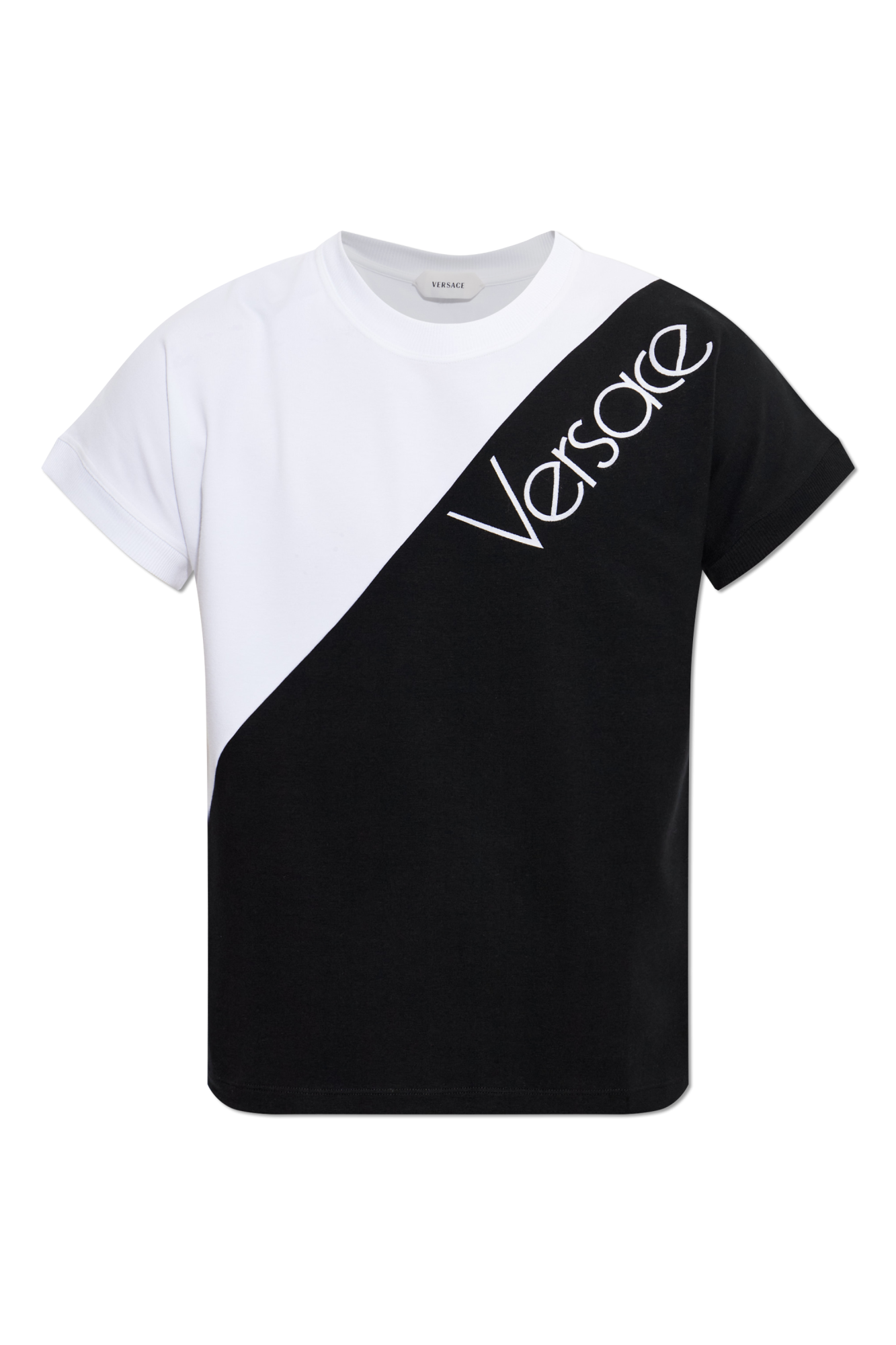 Versace T-shirt Z Logo, Mężczyźni, Czarny