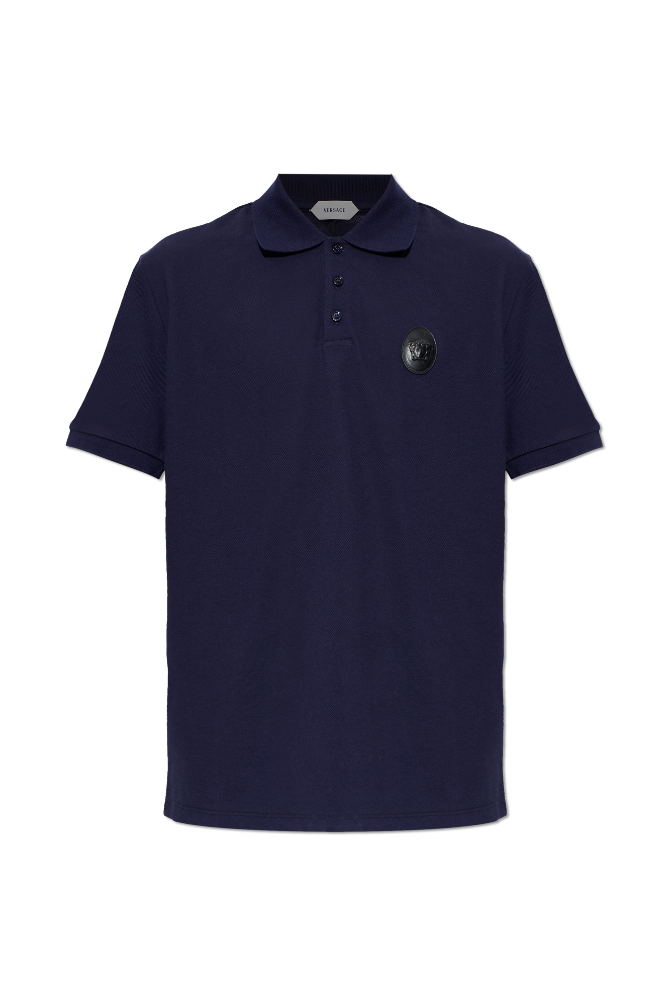 Versace Polo Z Naszywką, Mężczyźni, Granatowy