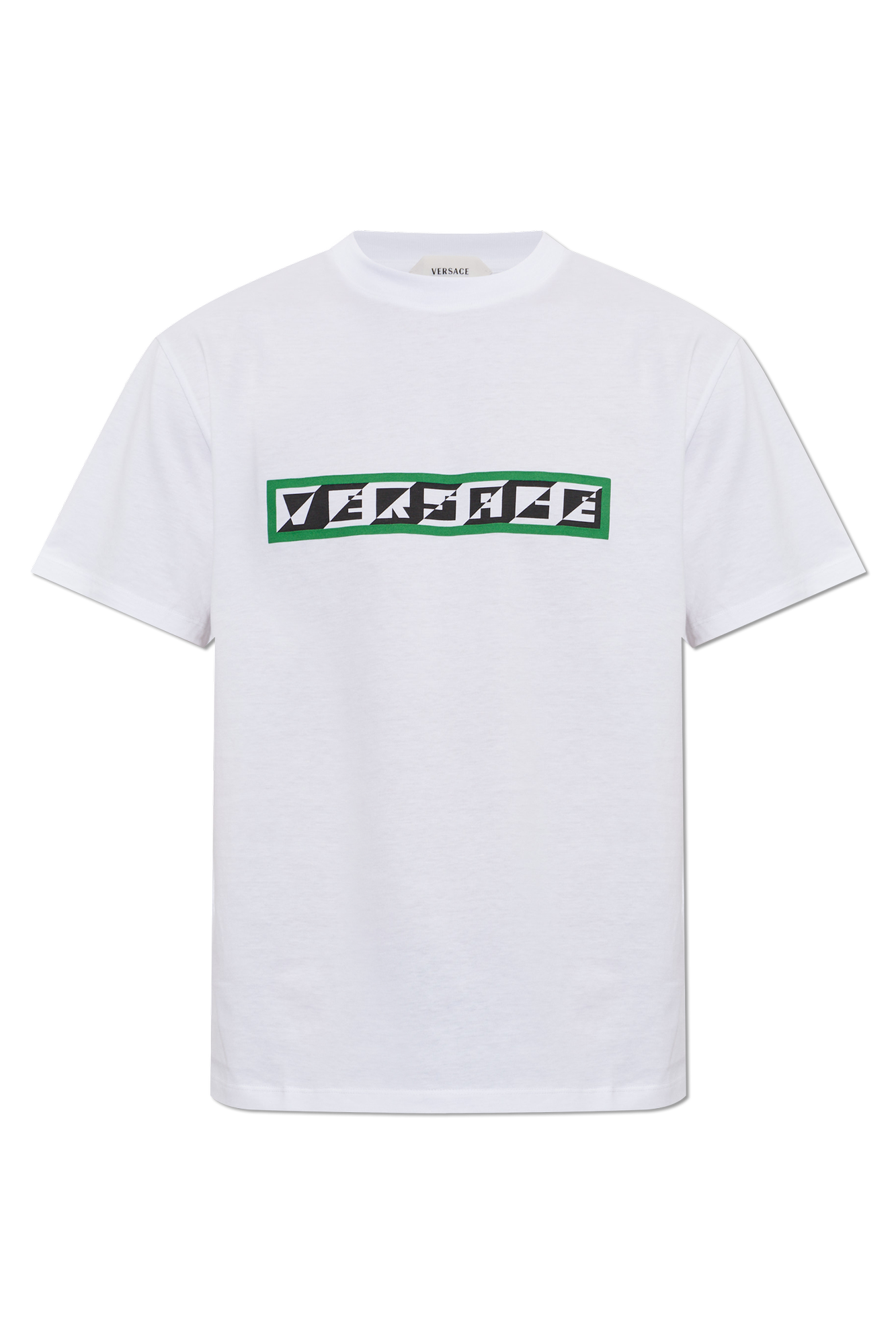 Versace Bawełniany T-shirt Z Nadrukiem, Mężczyźni, Biały