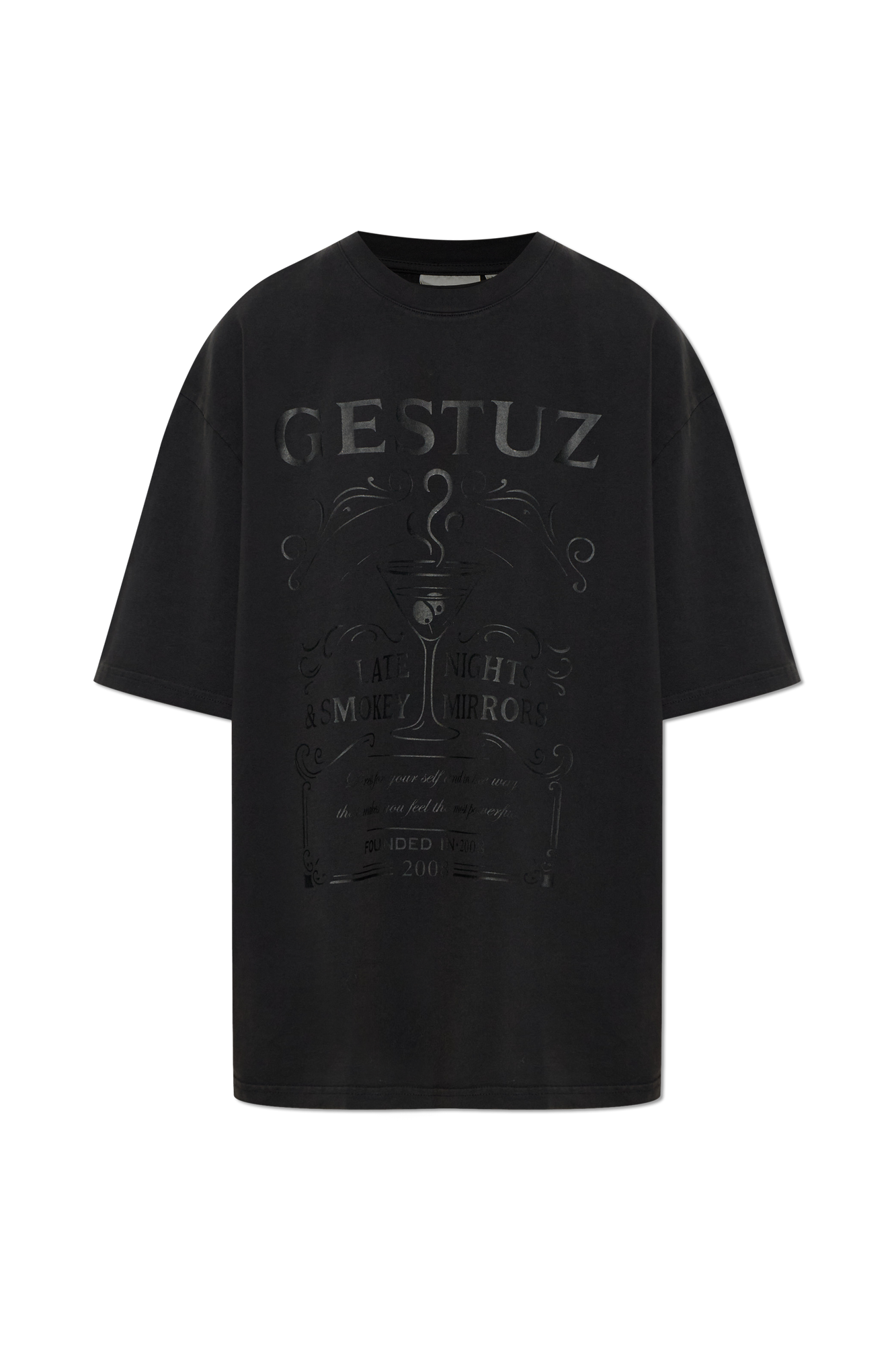 Gestuz Bawełniany T-shirt ‘Gzelrose’, Kobiety, Czarny