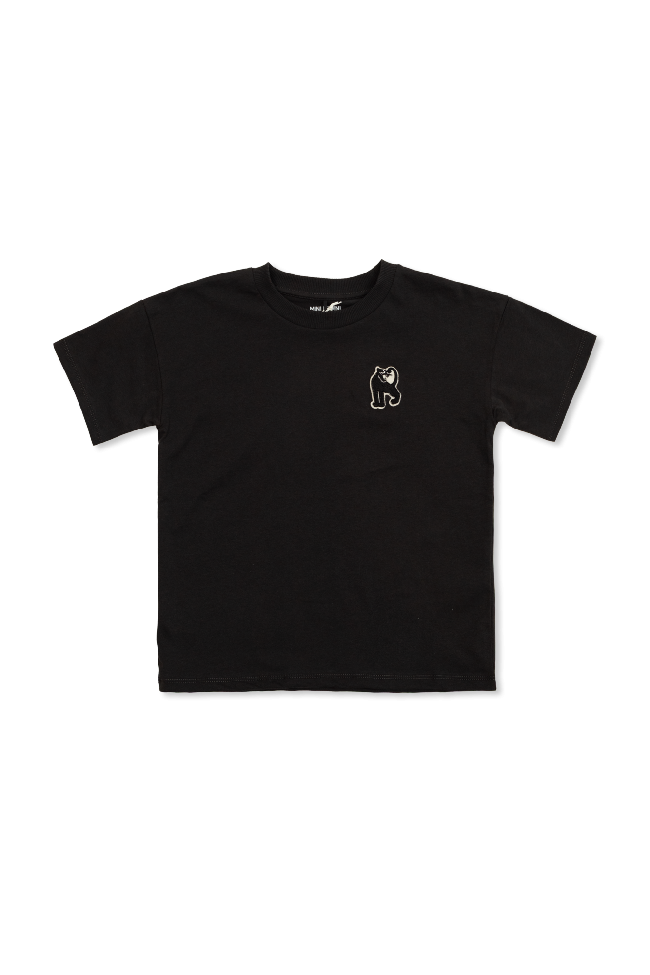 Mini Rodini T-shirt Z Naszywką, Unisex, Czarny