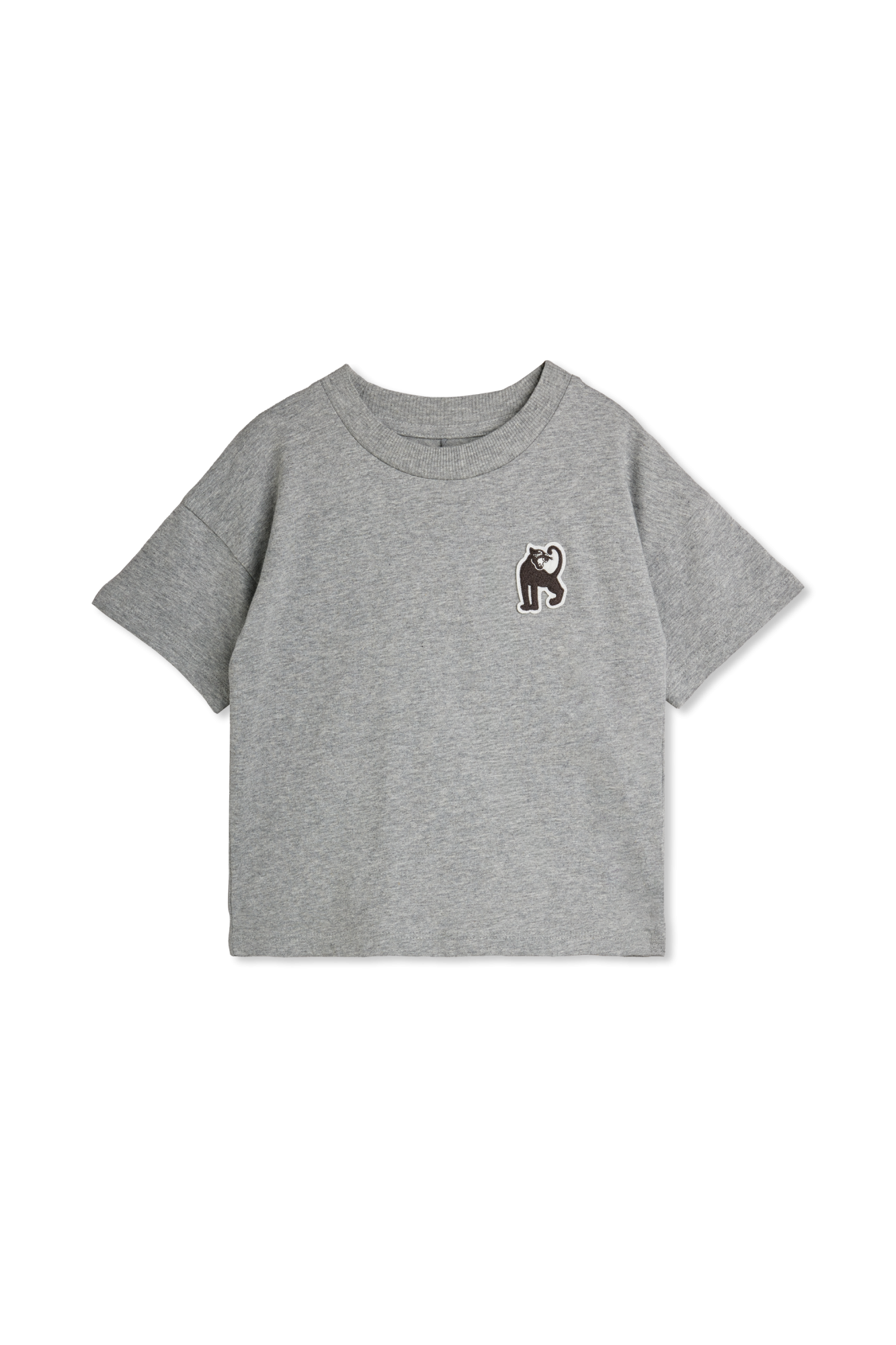 Mini Rodini T-shirt Z Naszywką, Unisex, Szary