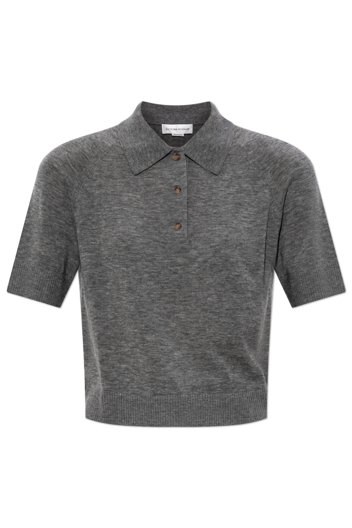Victoria Beckham Wełniane Polo, Kobiety, Szary