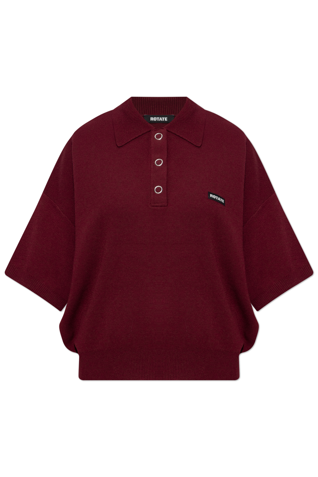 ROTATE Polo Z Naszywką Z Logo, Kobiety, Bordo