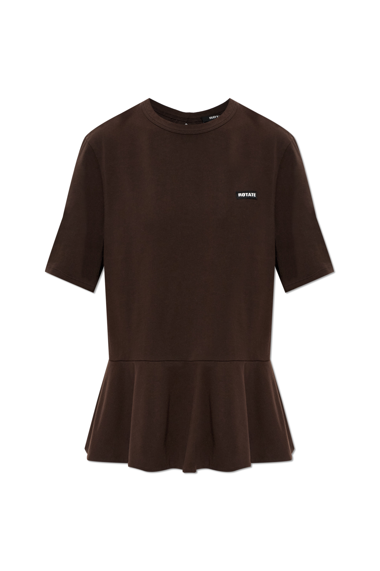 ROTATE T-shirt Z Baskinką, Kobiety, Brązowy