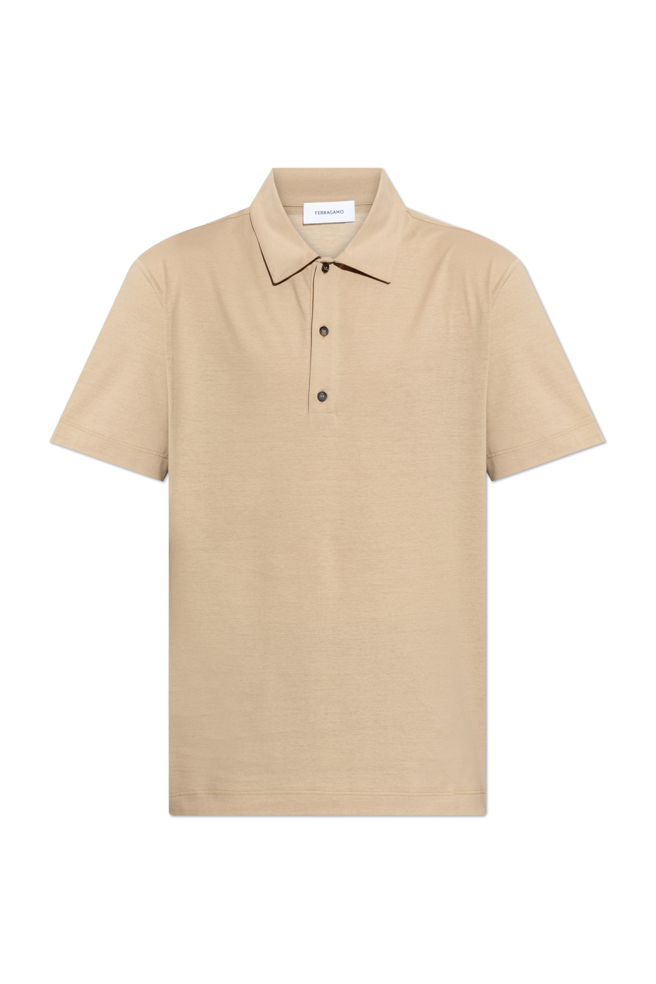 FERRAGAMO Polo Z Logo, Mężczyźni, Beżowy