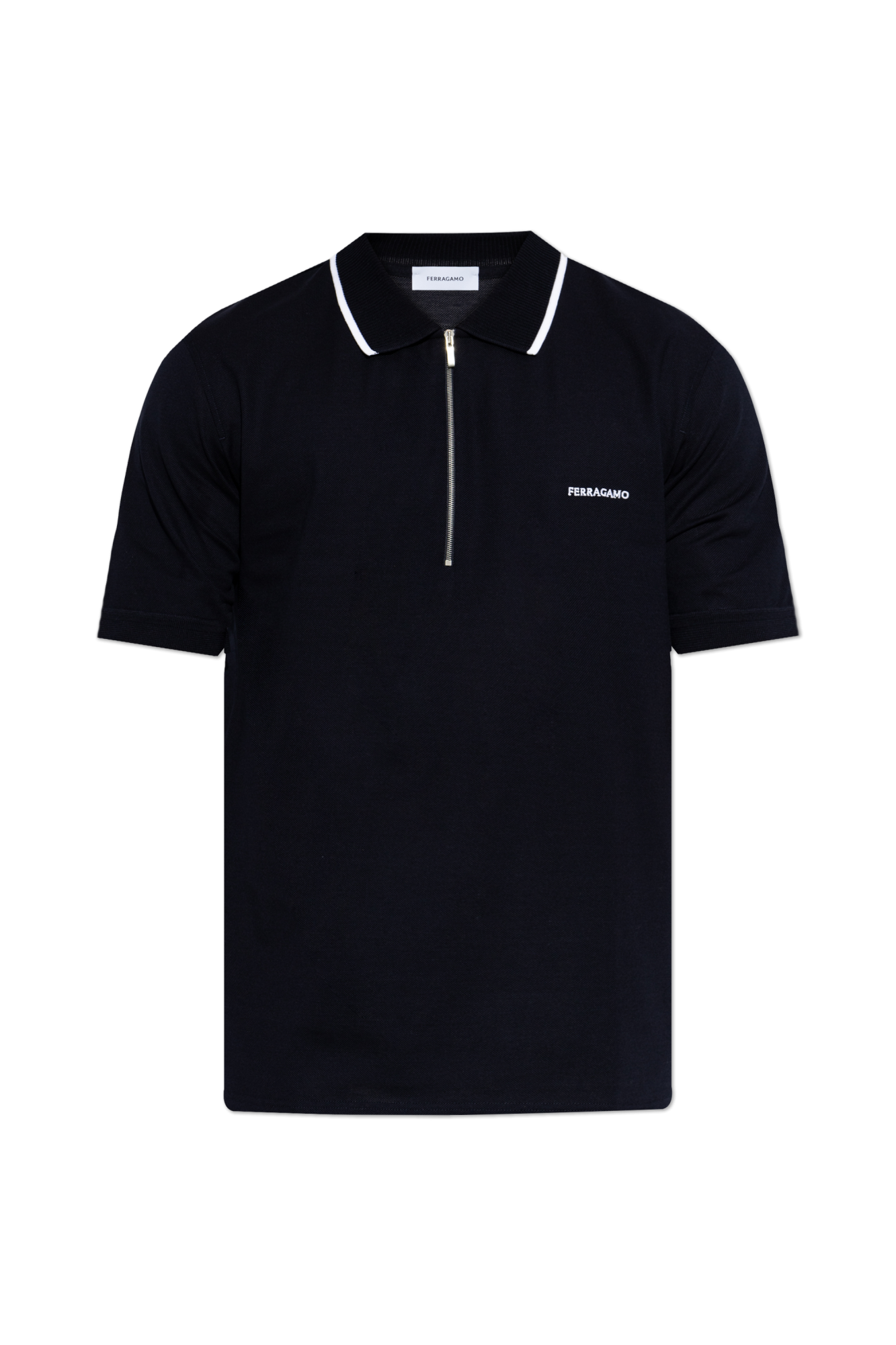 FERRAGAMO Polo Z Wyszytym Logo, Mężczyźni, Granatowy
