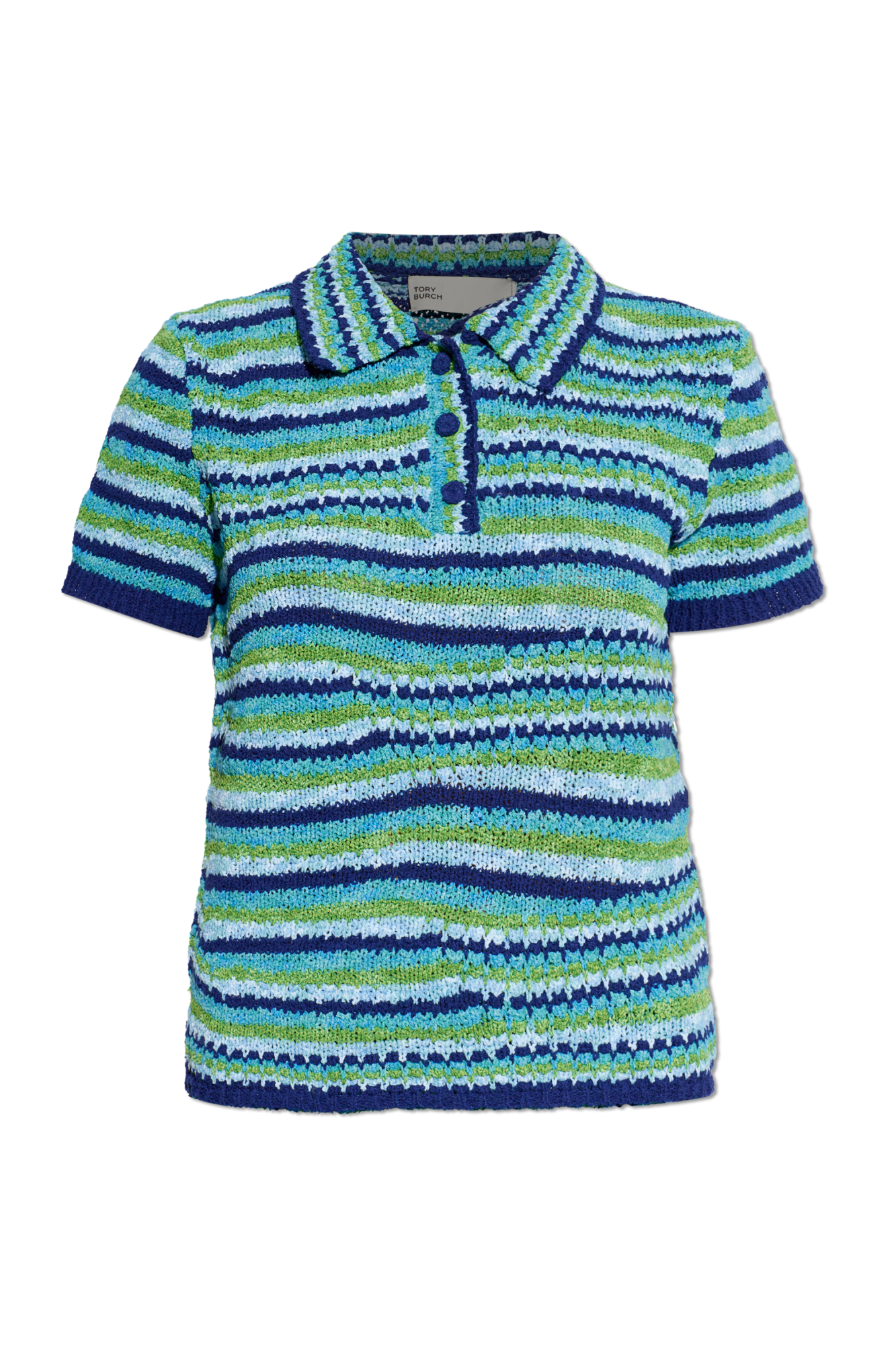 Tory Burch Polo O Dekoracyjnym Splocie, Kobiety, Granatowy