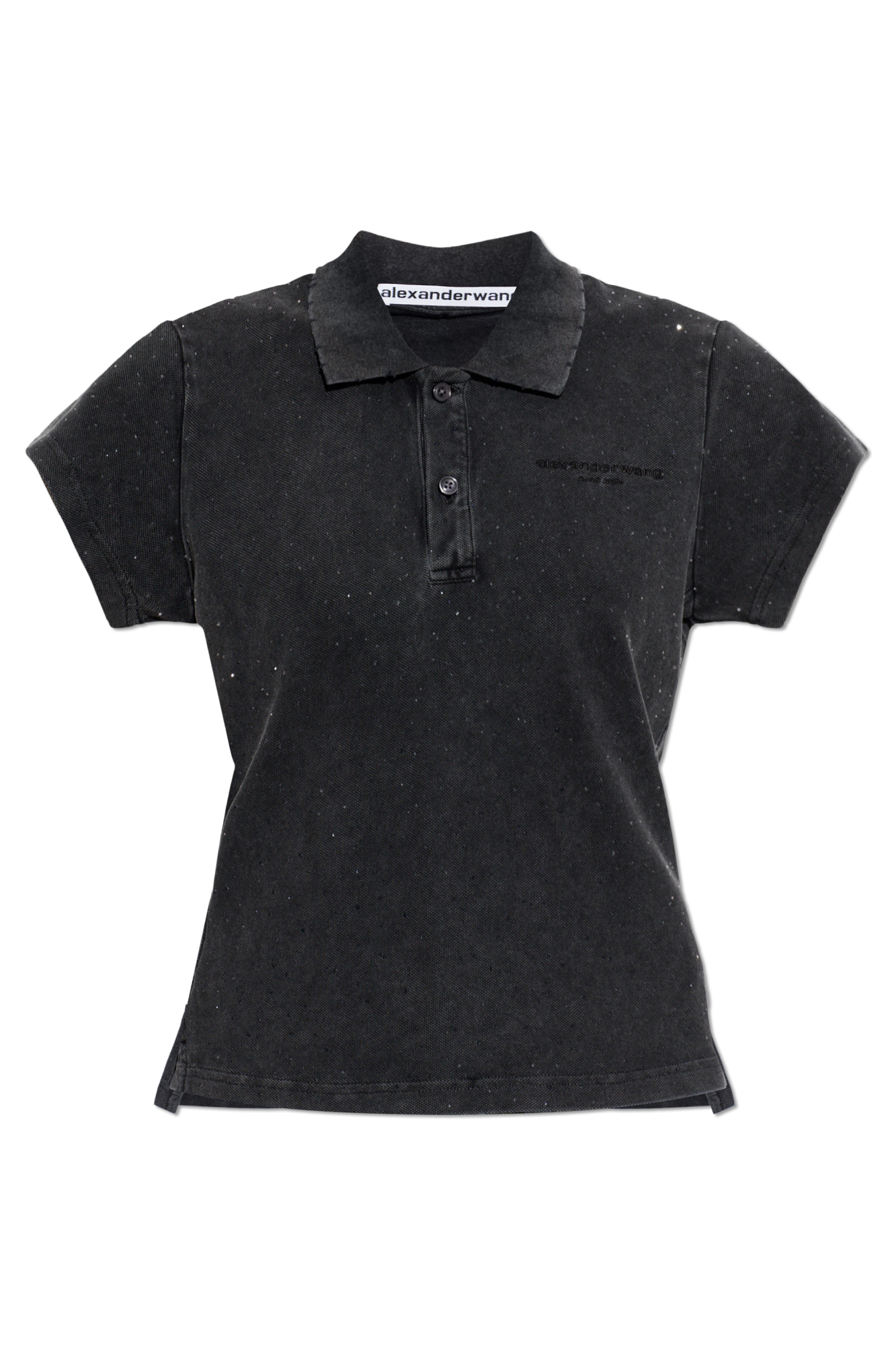 Alexander Wang Polo Z Połyskującymi Kryształami, Kobiety, Czarny