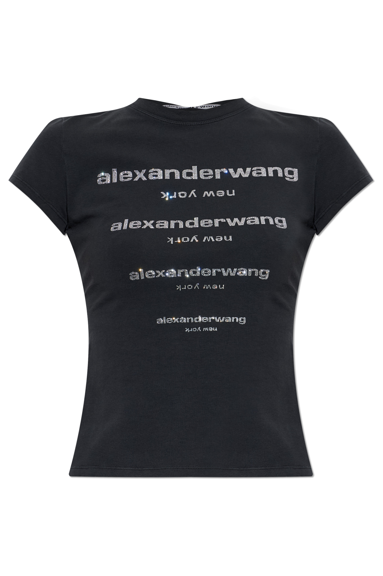 Alexander Wang T-shirt Z Logo, Kobiety, Czarny
