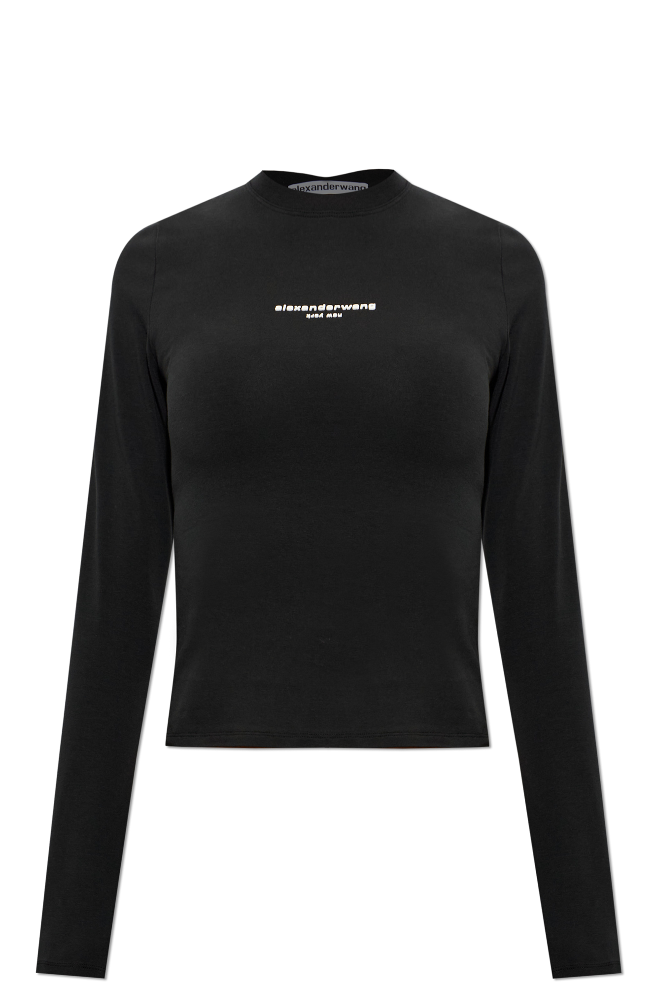 Alexander Wang Top Z Wypukłym Logo, Kobiety, Czarny