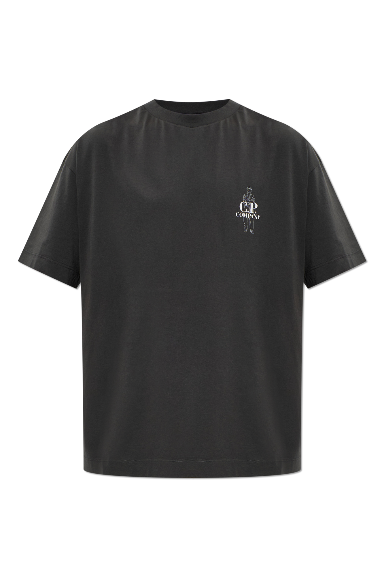 C.P. Company T-shirt Z Logo, Mężczyźni, Szary
