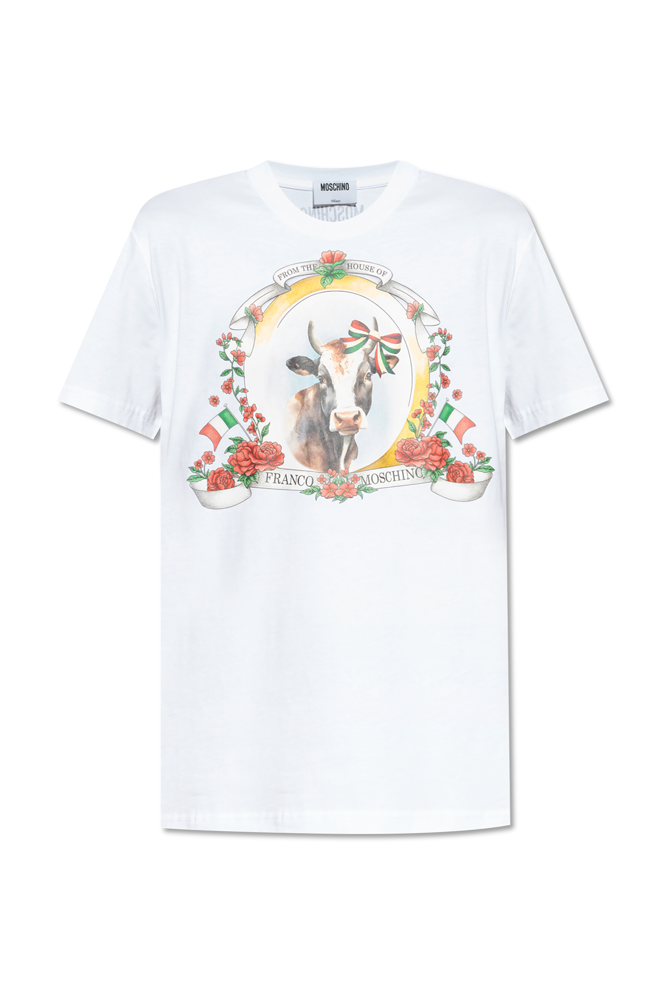 Moschino T-shirt Z Nadrukiem, Mężczyźni, Biały