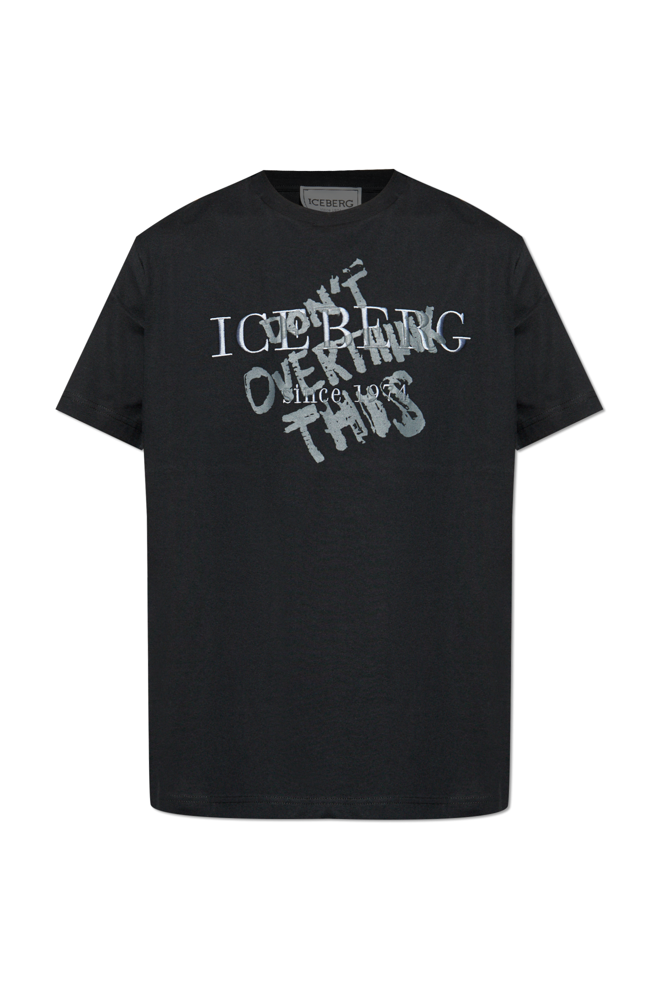 Iceberg T-shirt Z Logo, Mężczyźni, Czarny