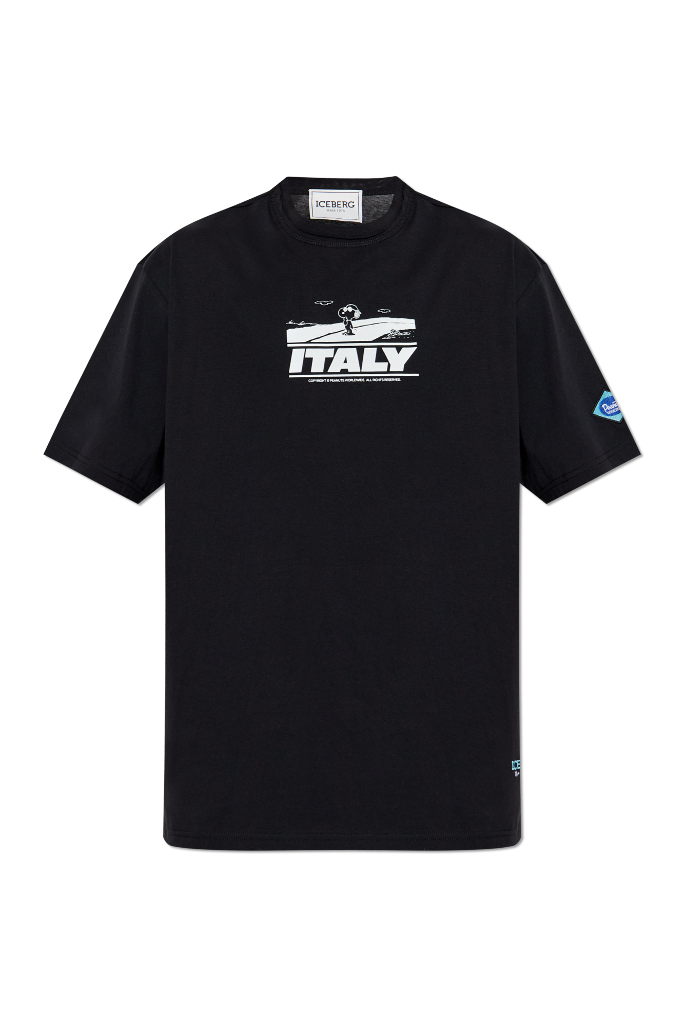 Iceberg T-shirt Z Nadrukiem, Mężczyźni, Czarny
