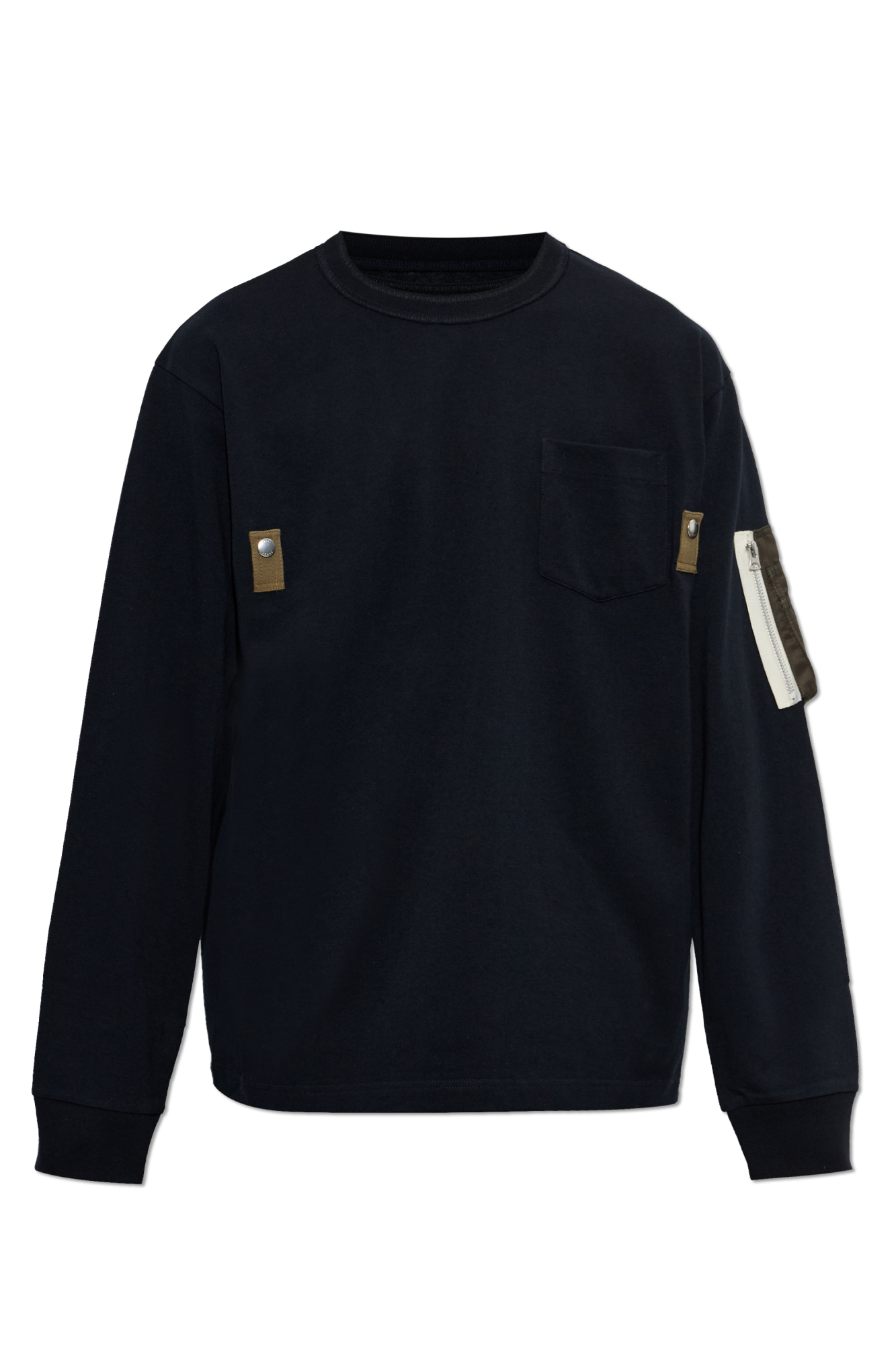 Sacai T-shirt Z Długimi Rękawami, Mężczyźni, Granatowy