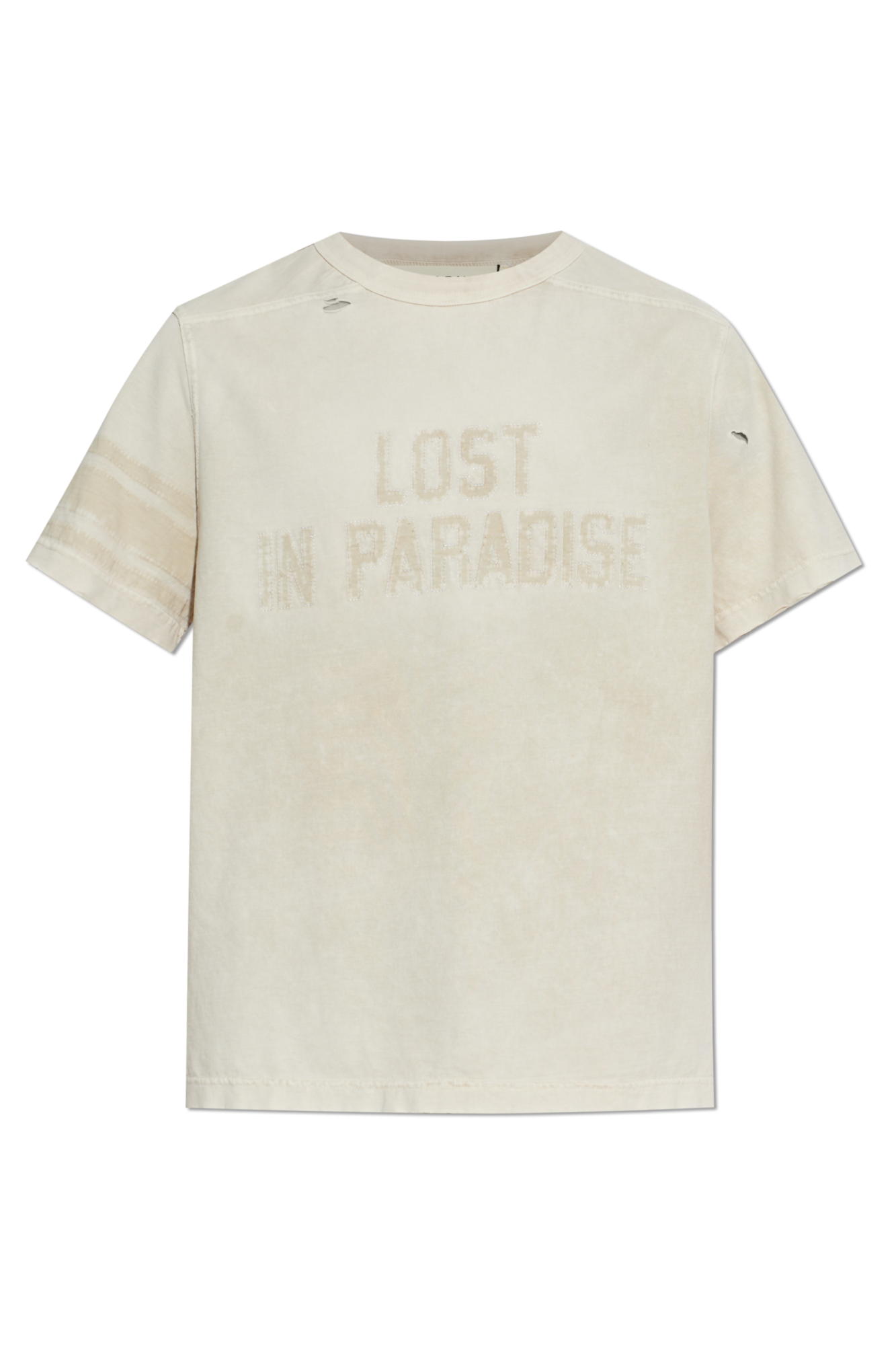 MISBHV T-shirt Z Efektem `vintage`, Mężczyźni, Kremowy