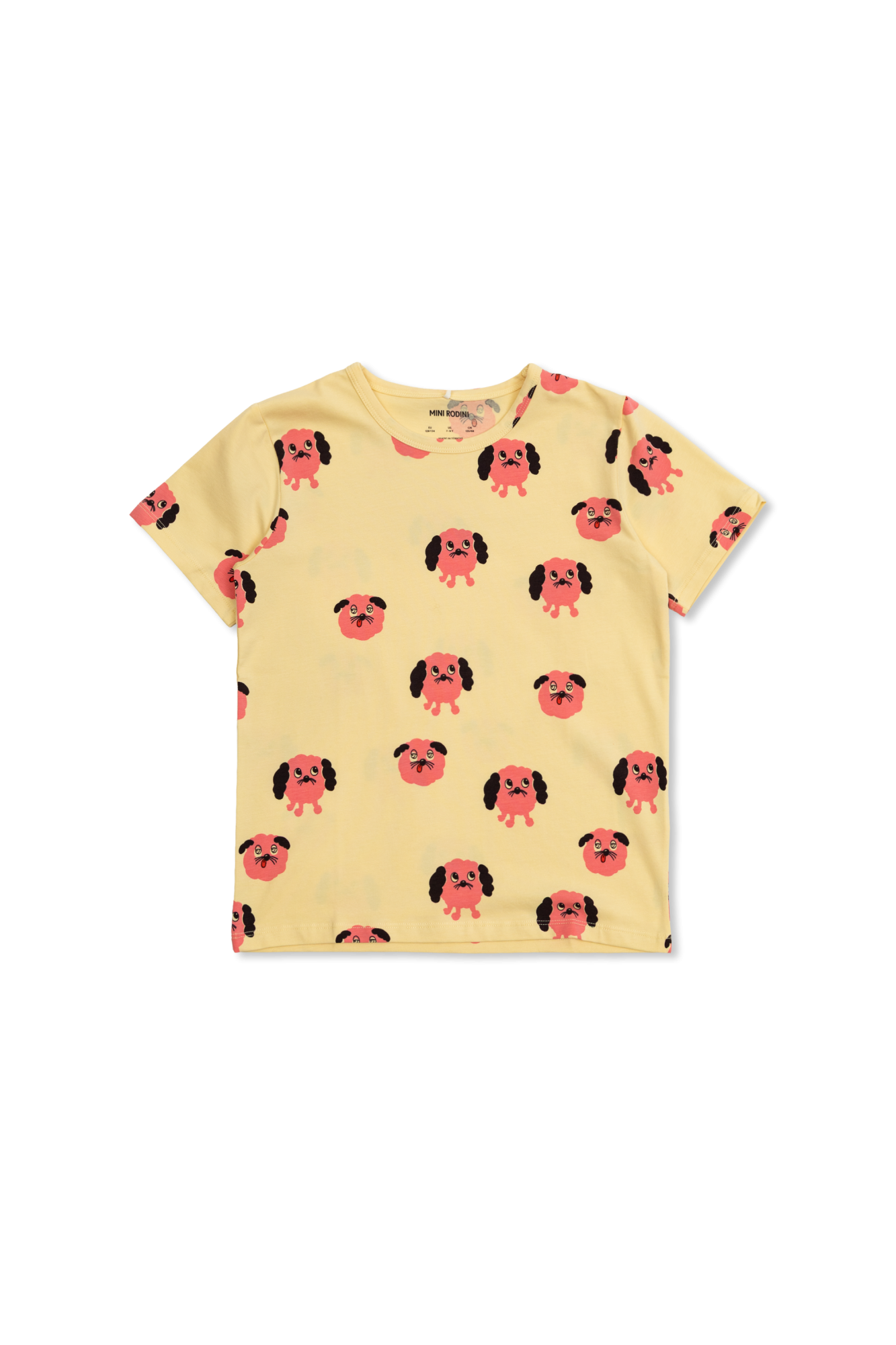 Mini Rodini T-shirt Z Motywem Zwierzęcym, Unisex, żółty